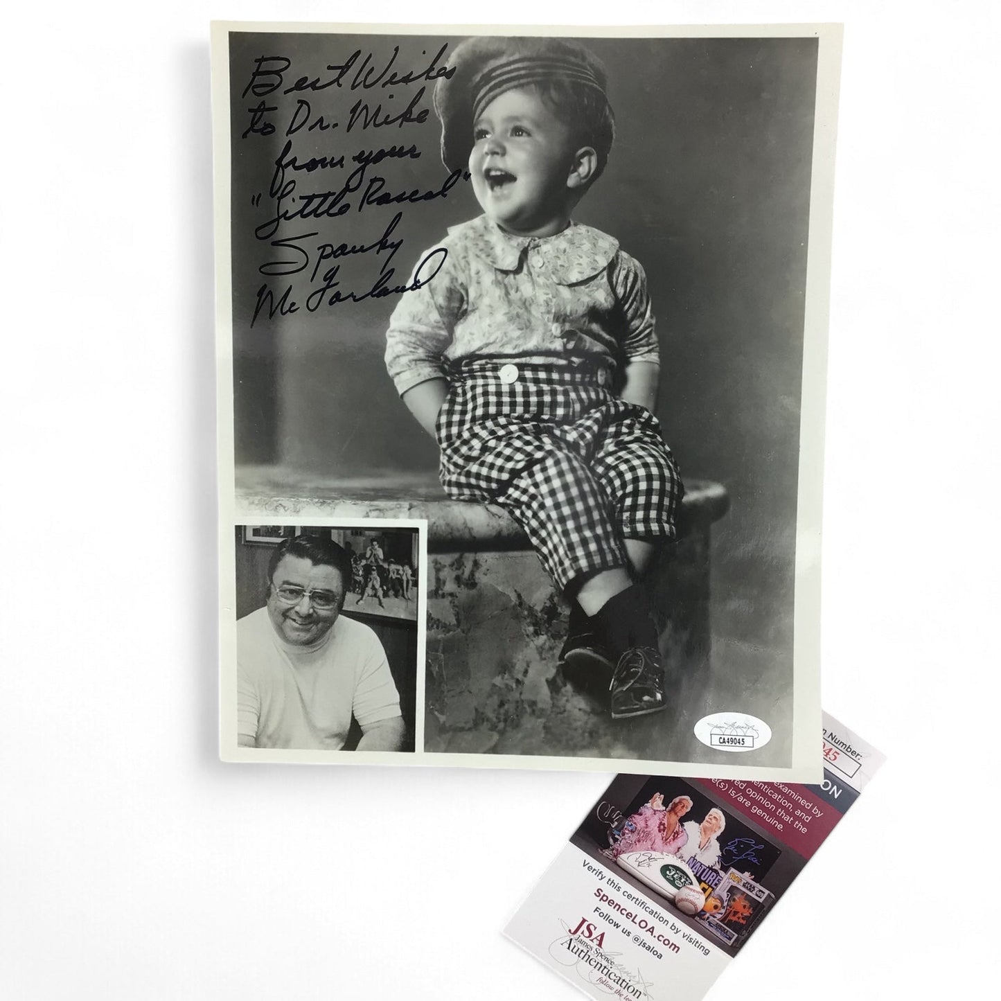 Little Rascals "Our Gang" Signed 8x10 Black-and-White Photo by Spanky McFarlan