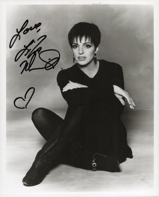 Liza Minnelli Signed Photo 8x10 B&W Personalized "Love" Broadway Star