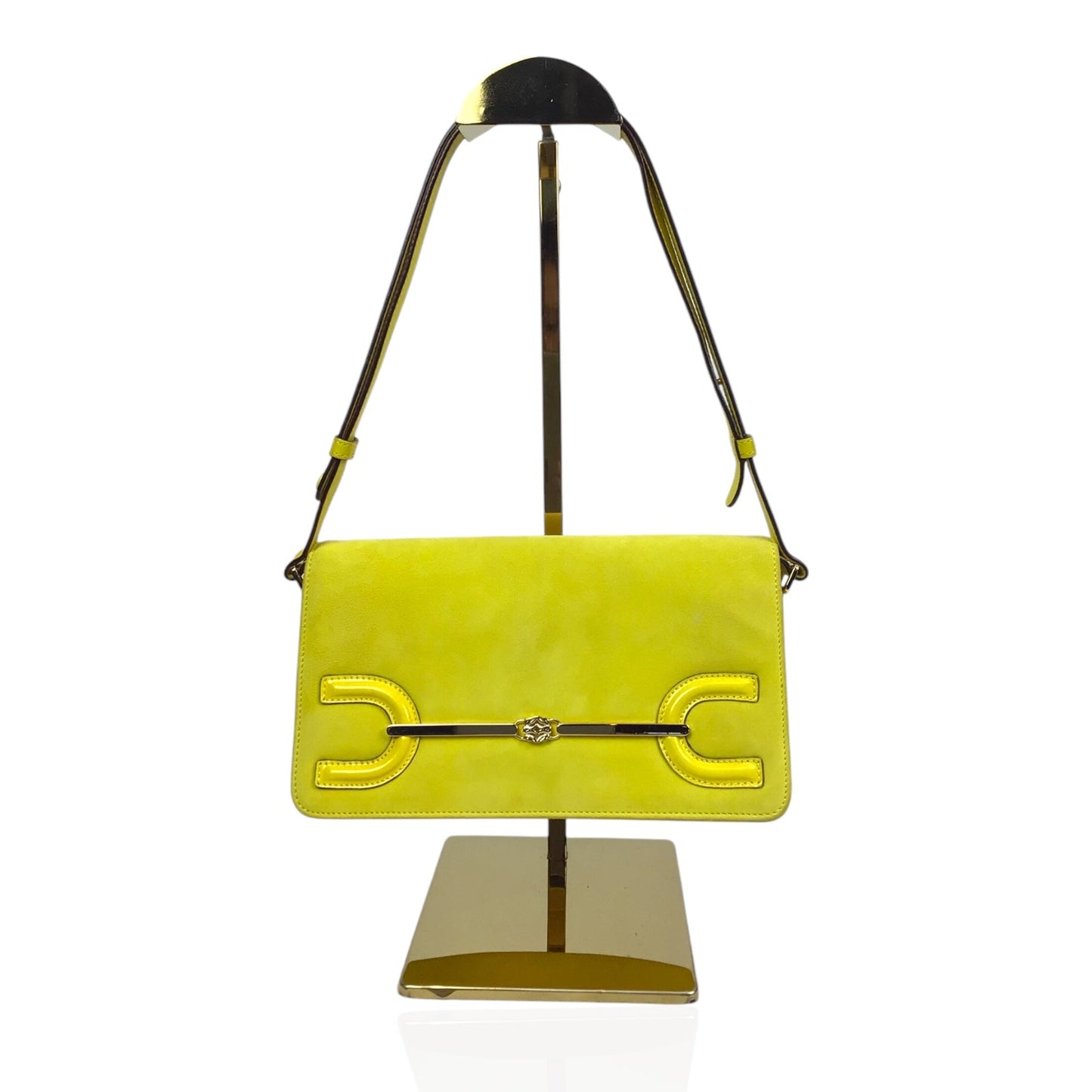 Loewe Limited Edition Mila Bag in Yellow Suede and Leather Trim