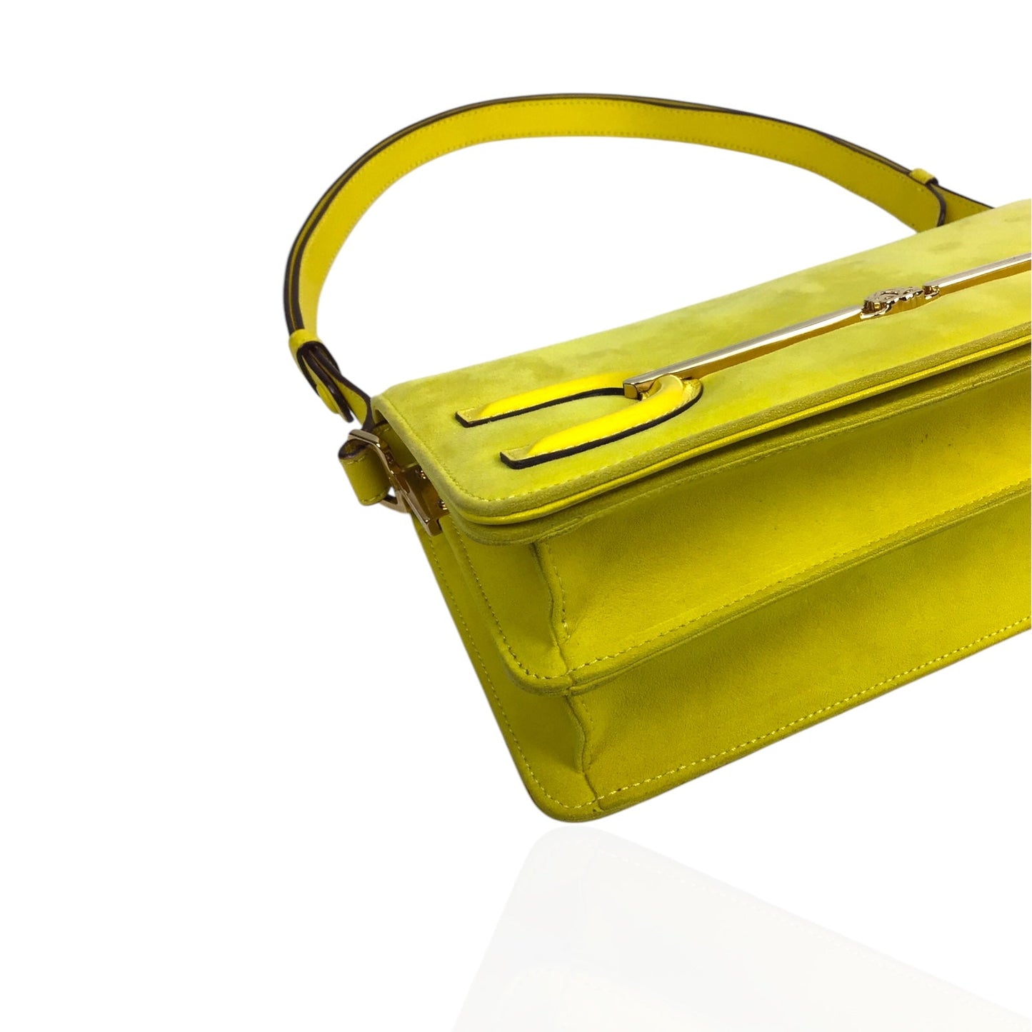 Loewe Limited Edition Mila Bag in Yellow Suede and Leather Trim