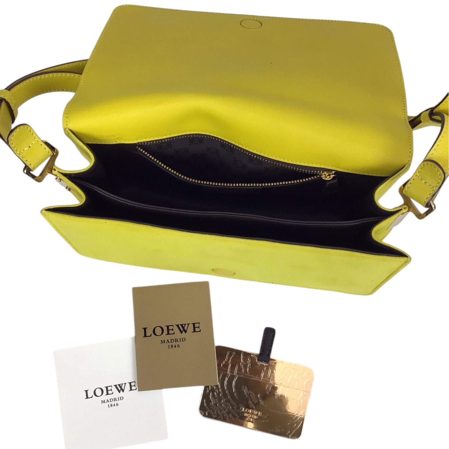 Loewe Limited Edition Mila Bag in Yellow Suede and Leather Trim