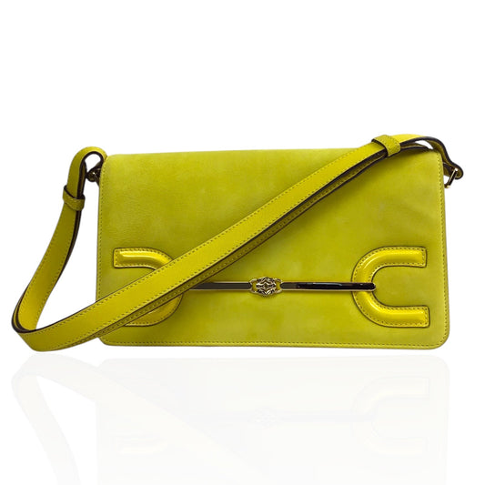 Loewe Limited Edition Mila Bag in Yellow Suede and Leather Trim