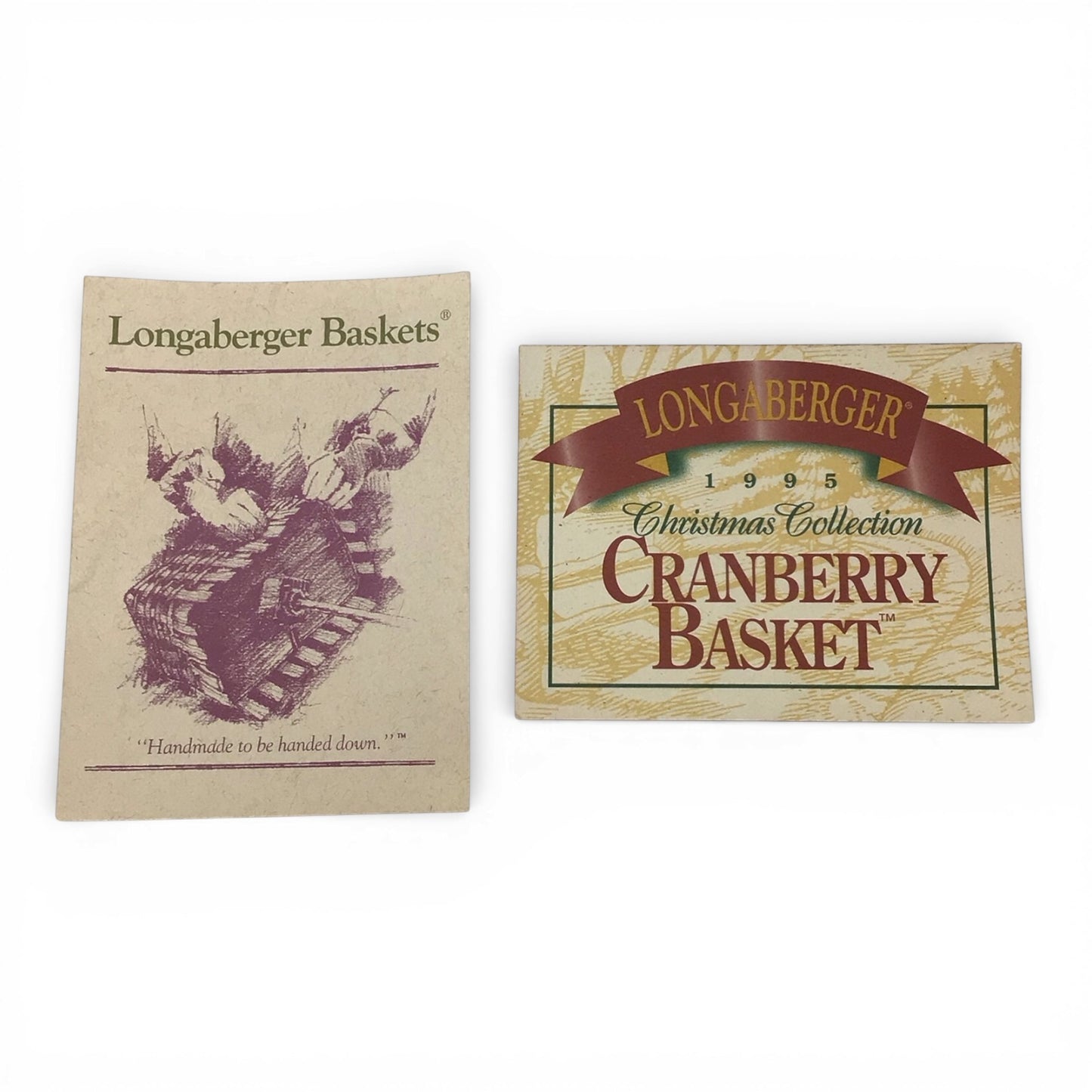 Longaberger Christmas Collection 1995 Edition Cranberry Basket