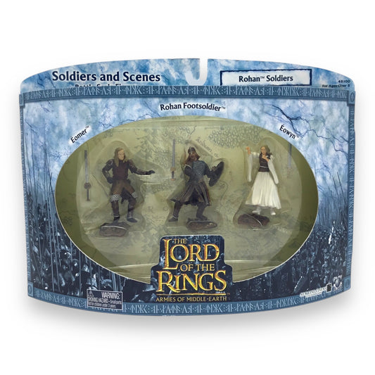 Lord of the Rings Armies of Middle-earth – Rohan Soldiers Soldiers and Scenes Battle Scale Figures (Play Along, 2003, New in Box)