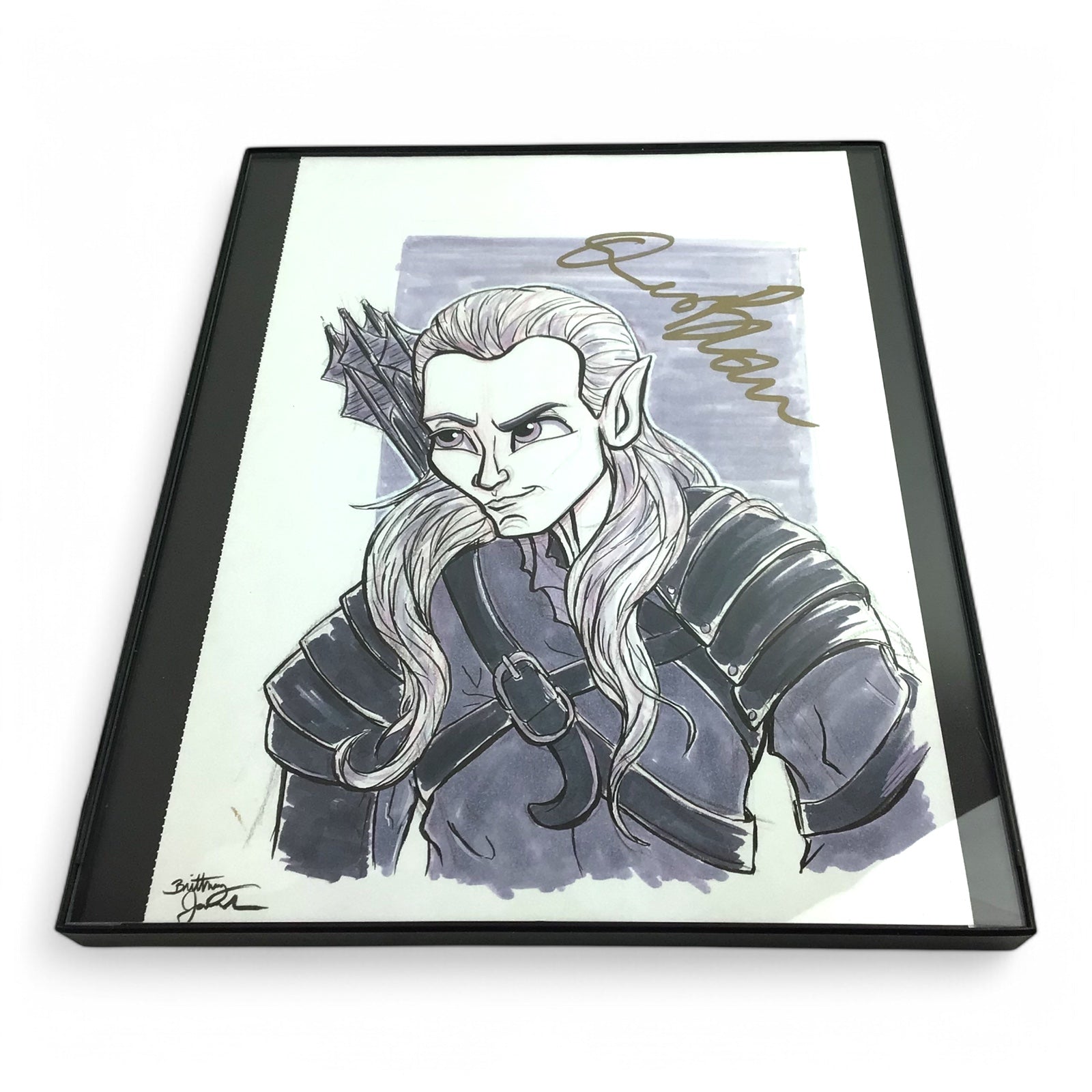 Lord of the Rings Caricature of Legolas Signed by Orlando Bloom JSA Certified