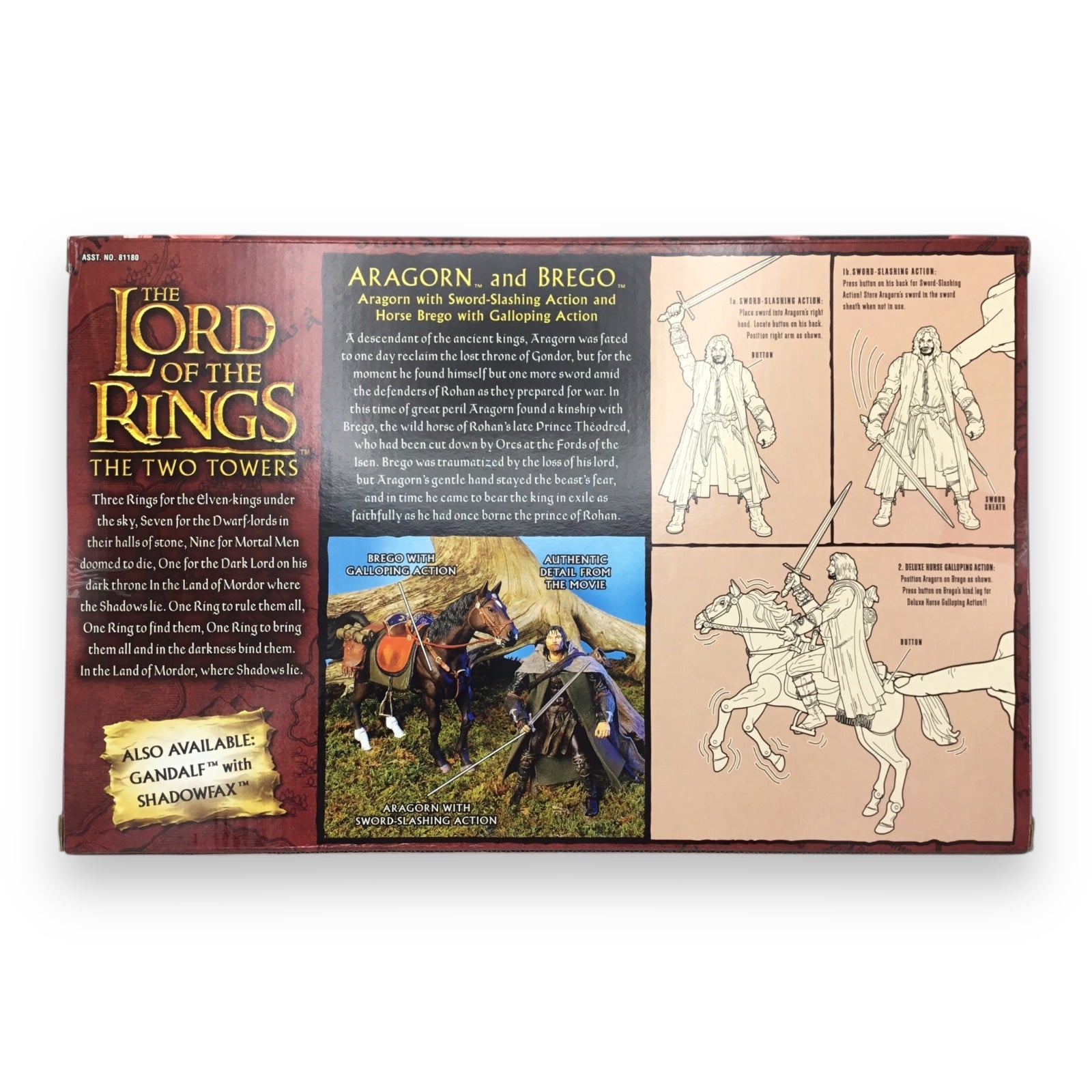 Lord of the Rings Fellowship of the Ring Deluxe Horse and Rider Set – Aragorn & Brego (Toy Biz, 2002, Sealed)