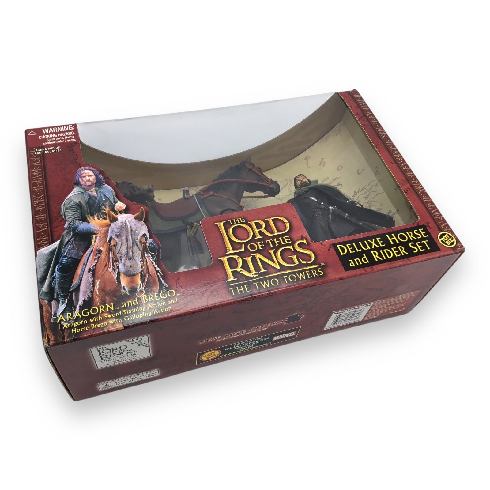 Lord of the Rings Fellowship of the Ring Deluxe Horse and Rider Set – Aragorn & Brego (Toy Biz, 2002, Sealed)