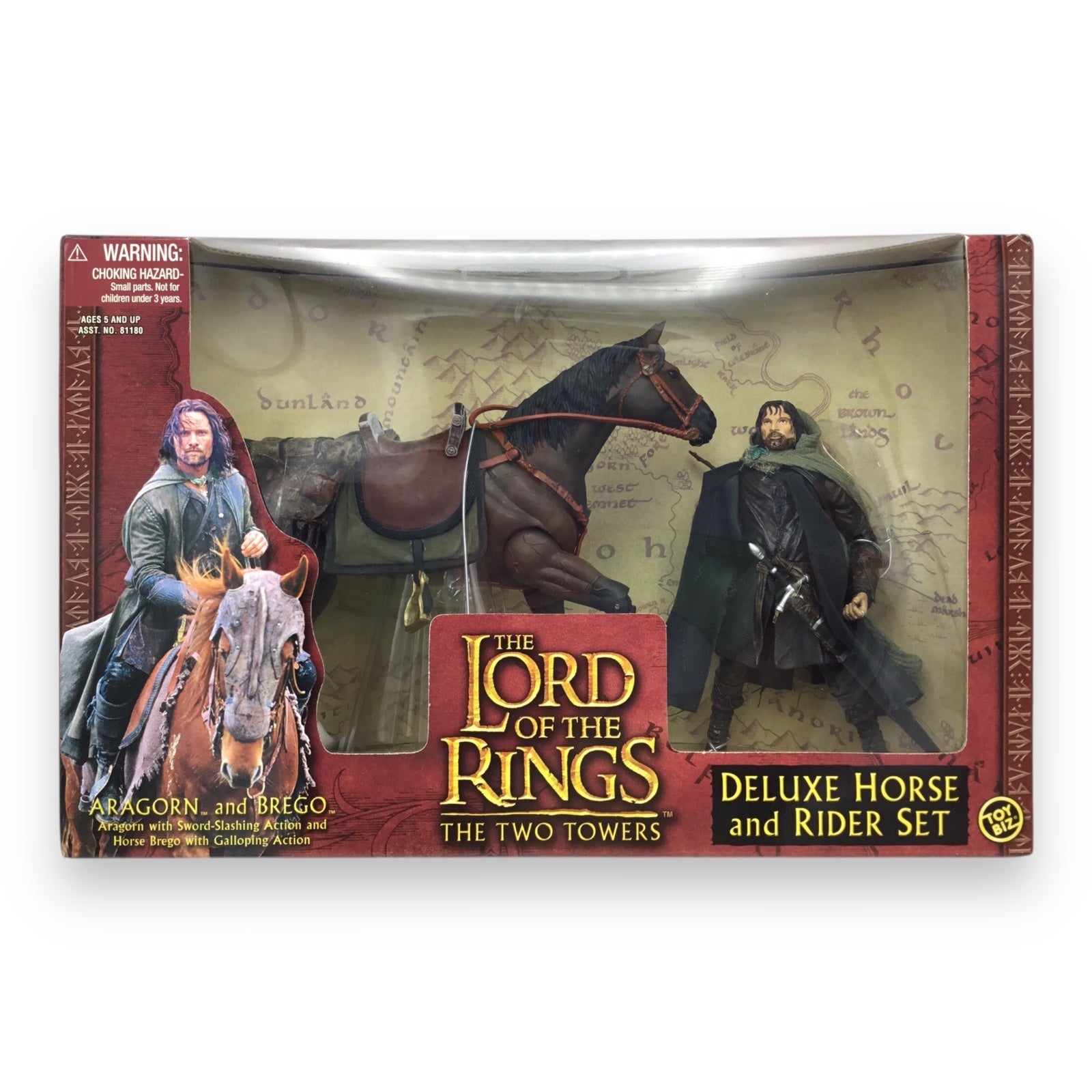 Lord of the Rings Fellowship of the Ring Deluxe Horse and Rider Set – Aragorn & Brego (Toy Biz, 2002, Sealed)