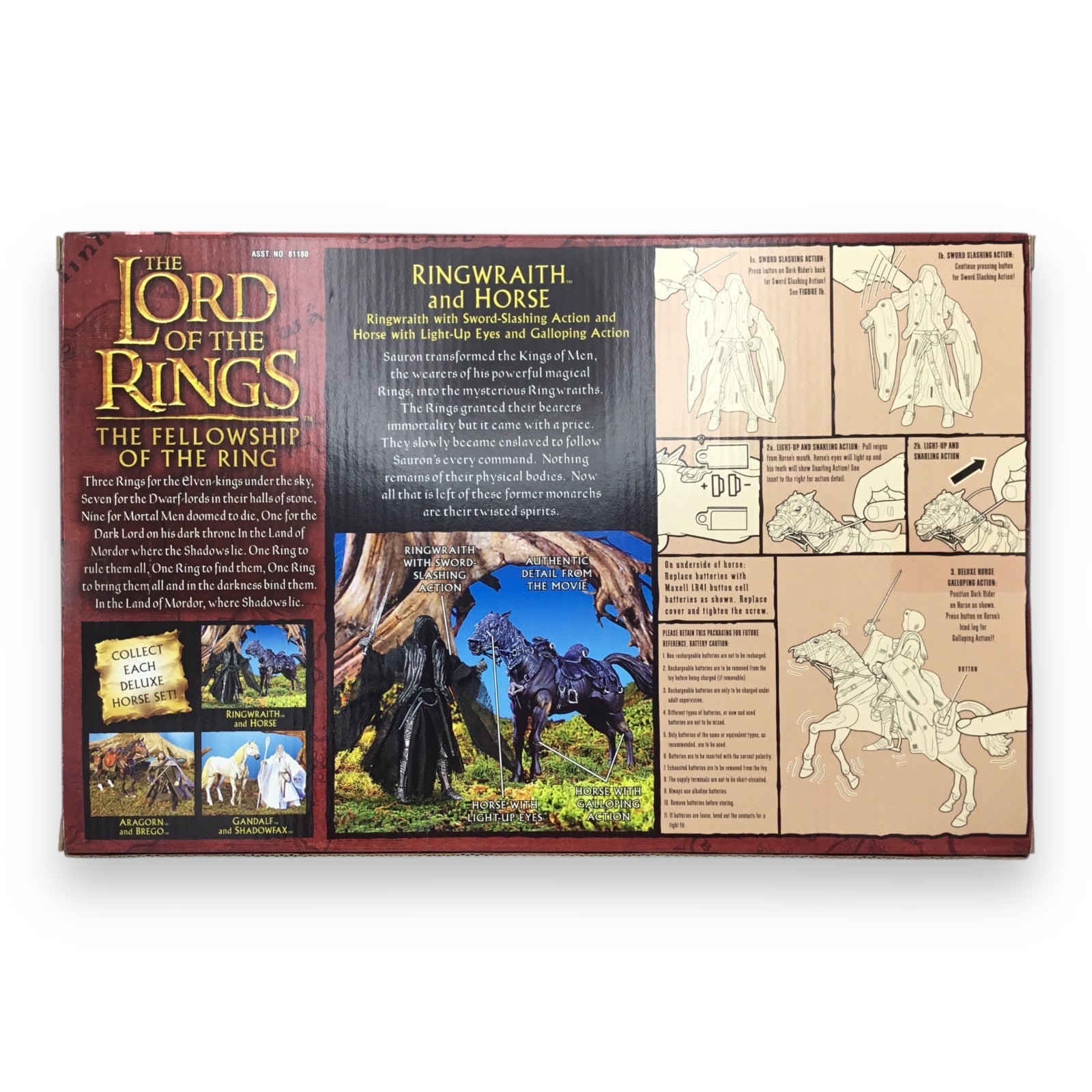 Lord of the Rings Fellowship of the Ring Deluxe Horse and Rider Set – Ringwraith & Horse (Toy Biz, 2002, Sealed)