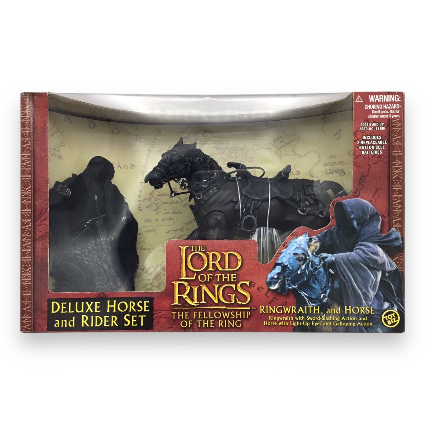 Lord of the Rings Fellowship of the Ring Deluxe Horse and Rider Set – Ringwraith & Horse (Toy Biz, 2002, Sealed)