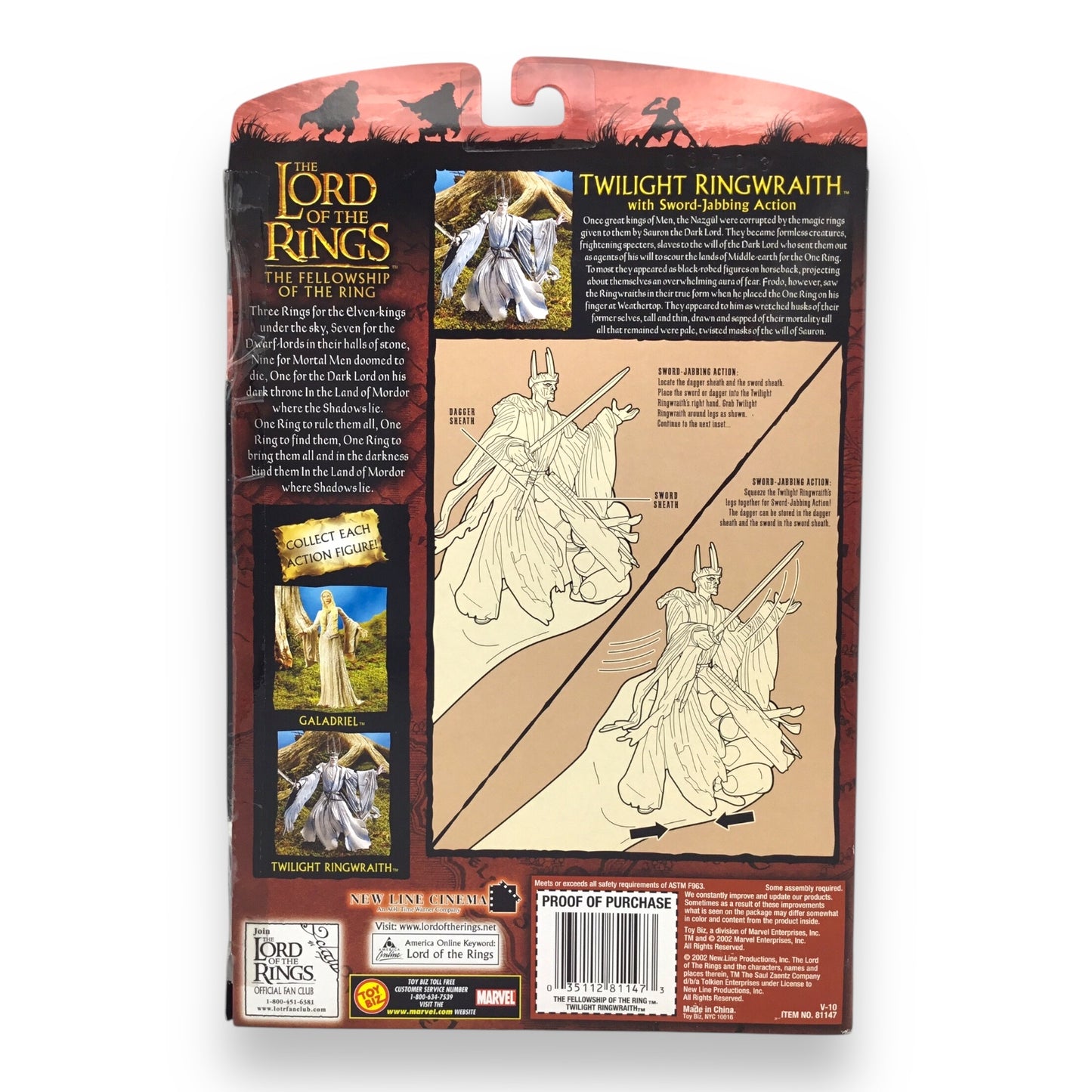 Lord of the Rings The Two Towers – Twilight Ringwraith with Sword-Jabbing Action (Toy Biz, 2002, New in Box)