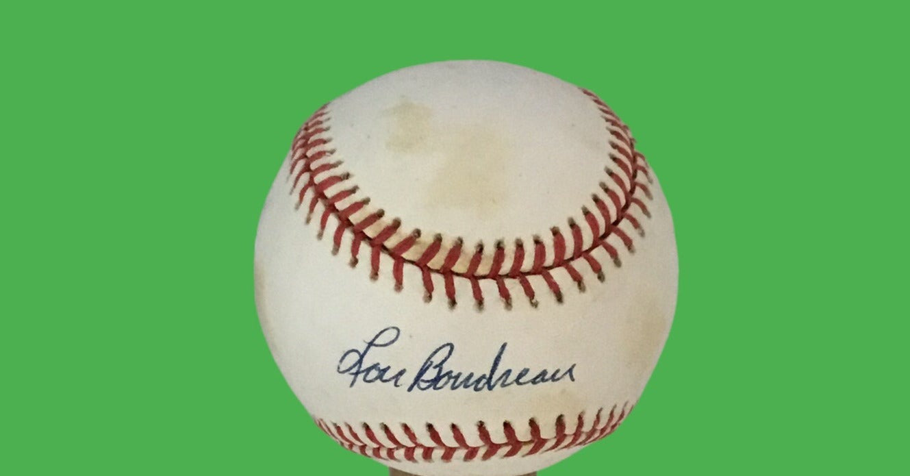 Lou Boudreau Cleveland Indians Guaranteed Authentic Baseball Autographed Sweet Spot