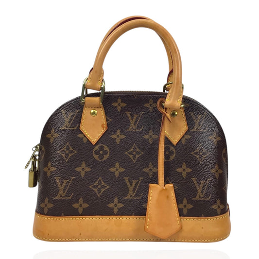 Louis Vuitton Alma BB in Monogram Canvas with Vachetta Trim & Gold Hardware