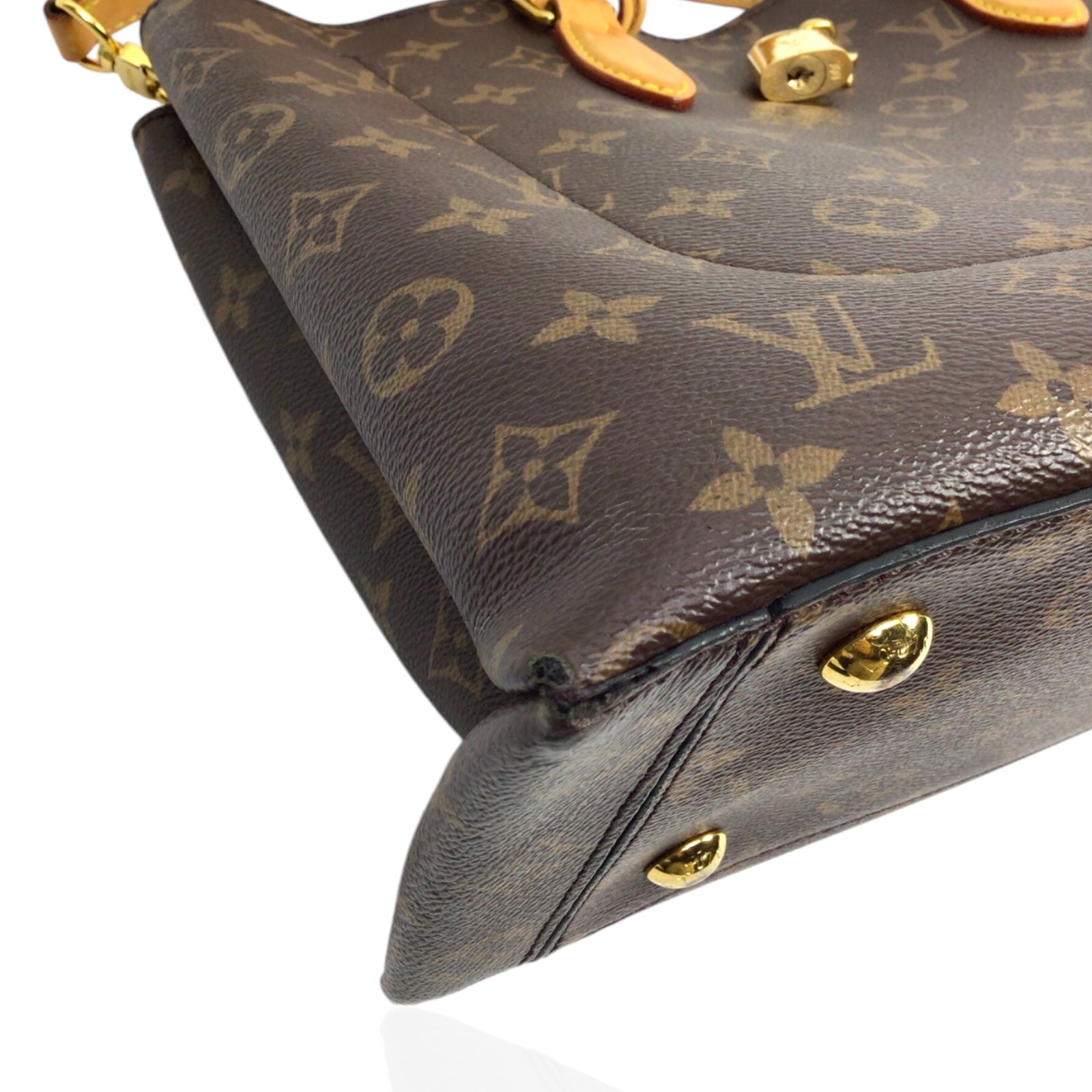 Louis Vuitton Brown & Tan Flower Tote Monogram Canvas Preloved Bag