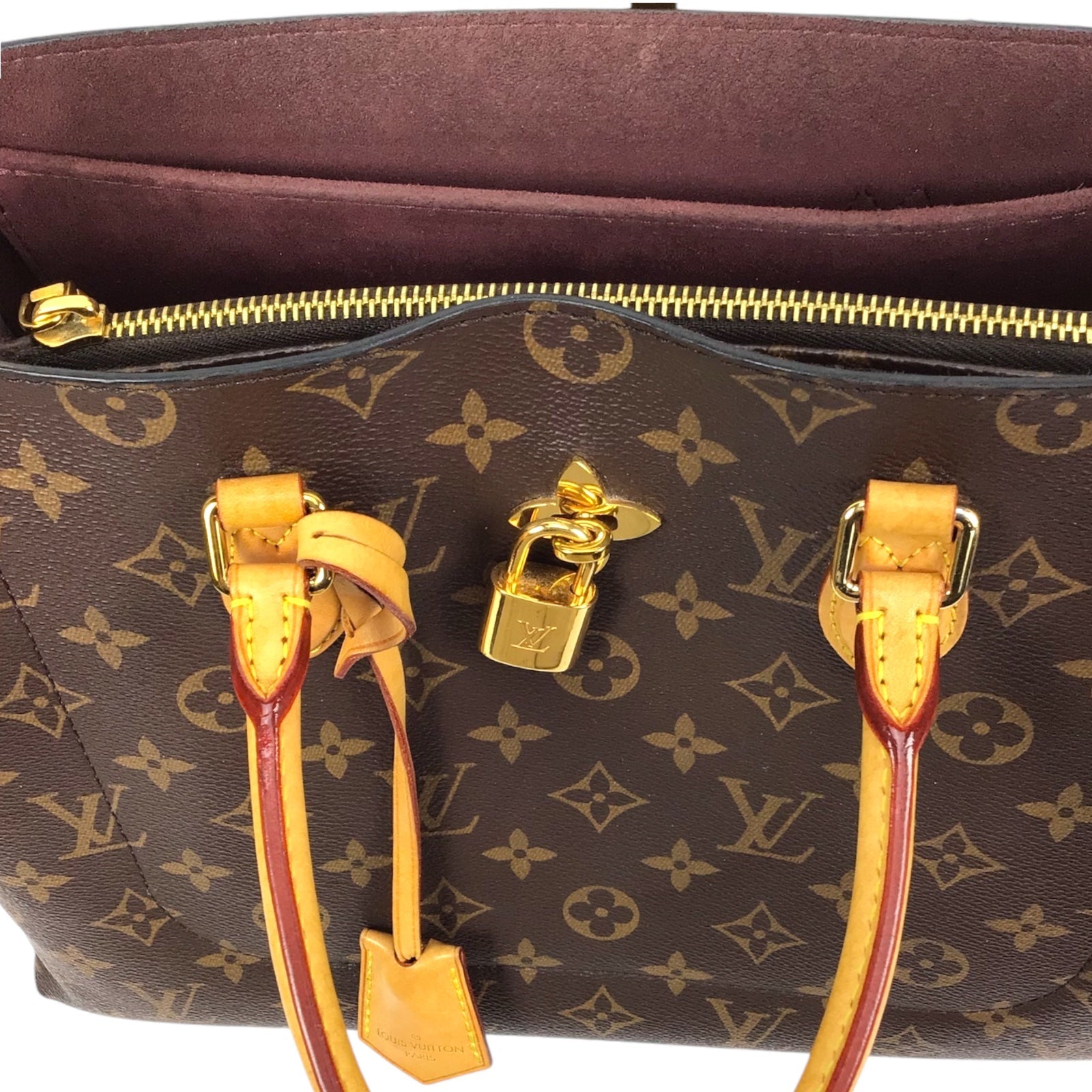 Louis Vuitton Brown & Tan Flower Tote Monogram Canvas Preloved Bag