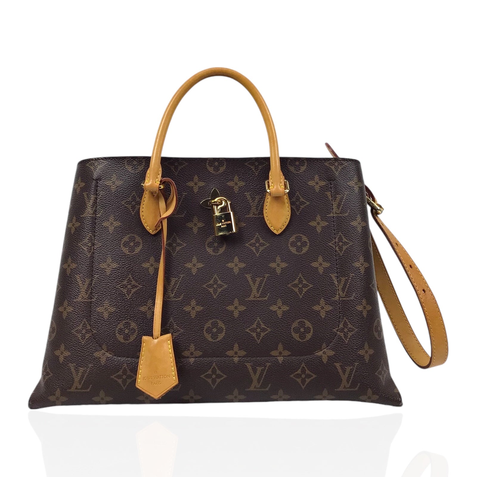 Louis Vuitton Brown & Tan Flower Tote Monogram Canvas Preloved Bag