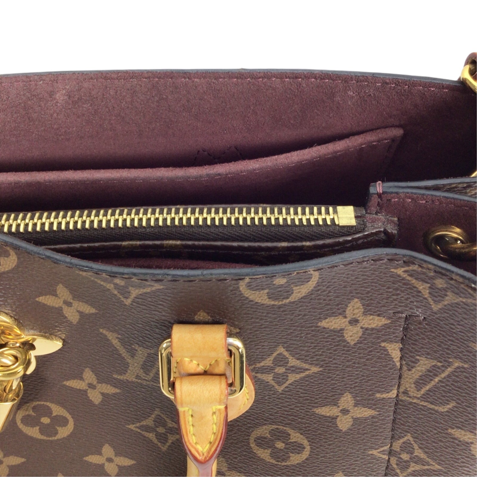 Louis Vuitton Brown & Tan Flower Tote Monogram Canvas Preloved Bag