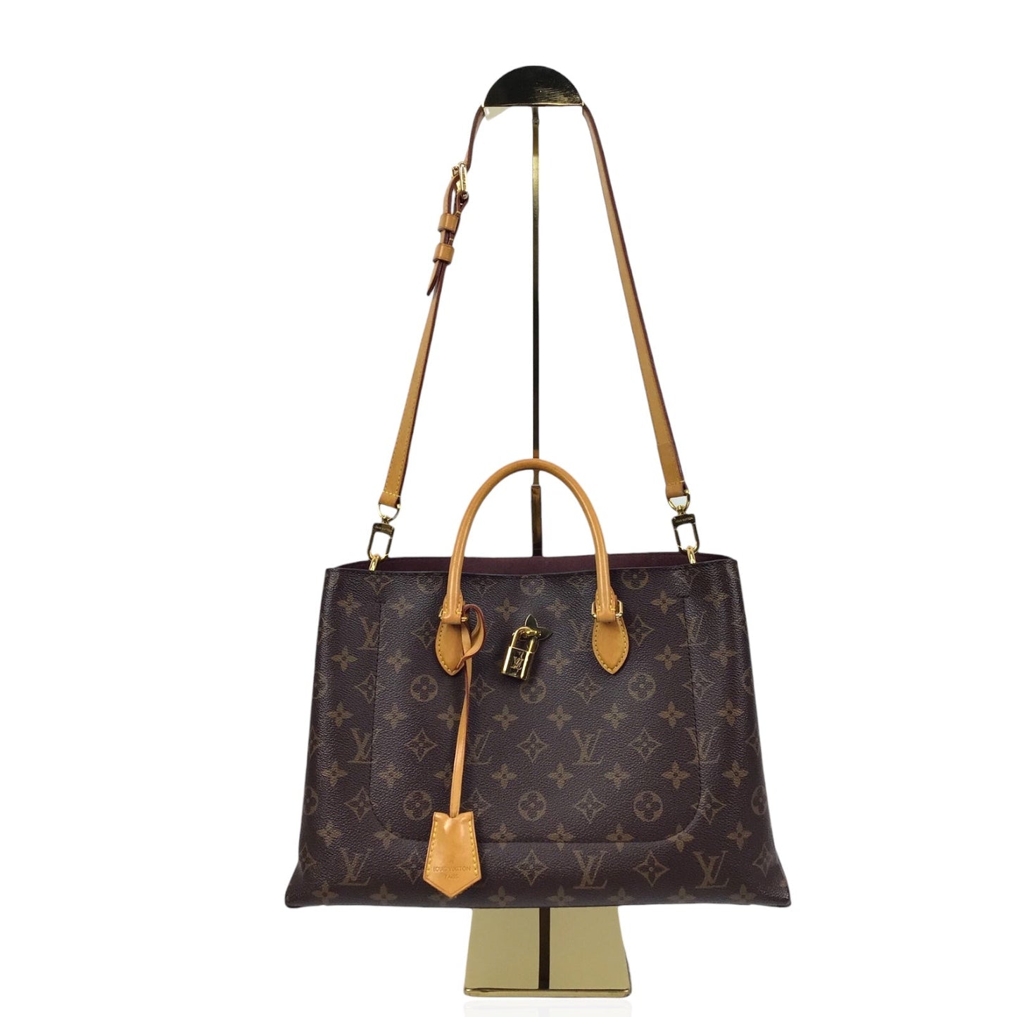 Louis Vuitton Brown & Tan Flower Tote Monogram Canvas Preloved Bag