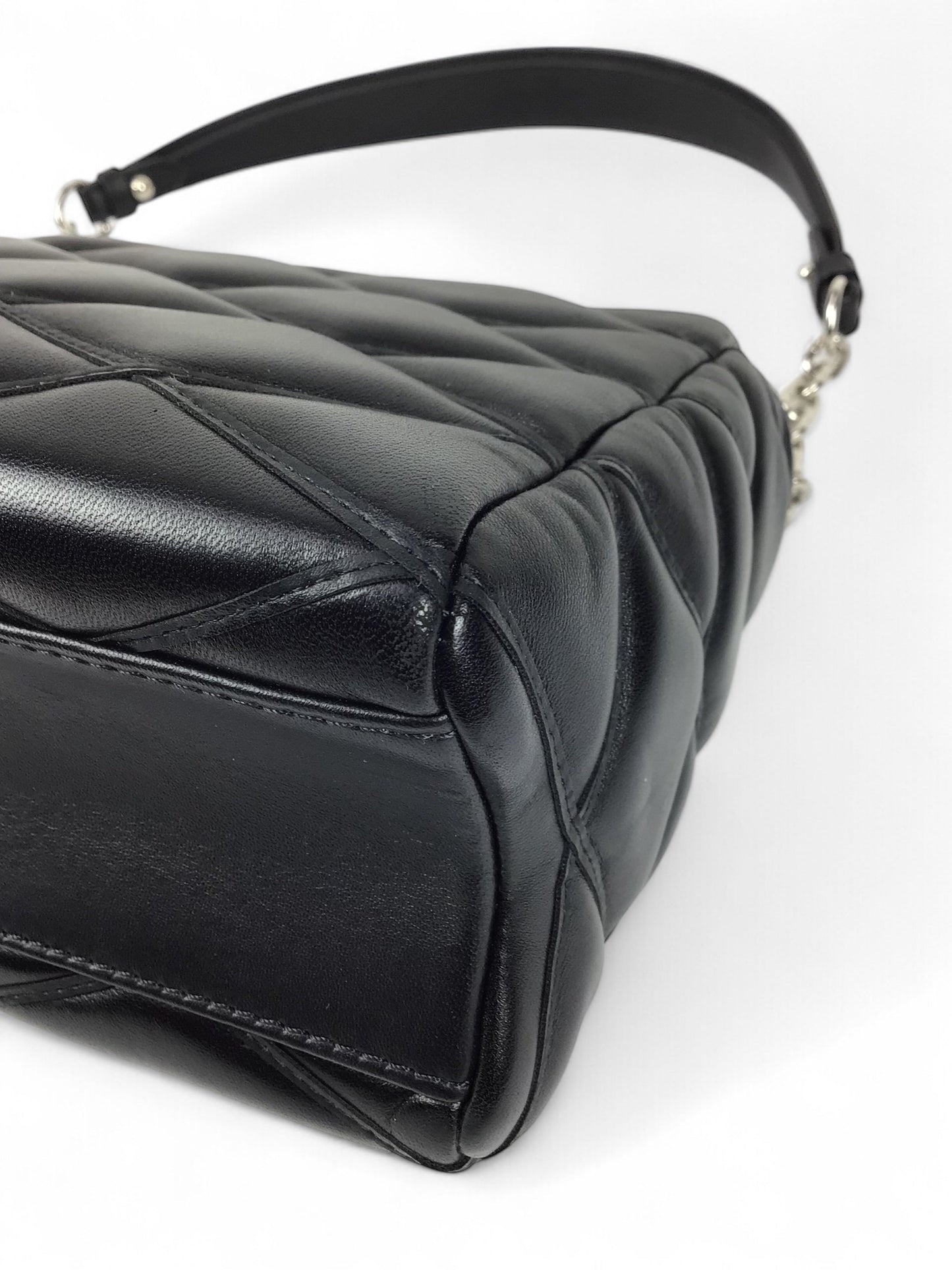 Louis Vuitton G0-14 Malletage MM Black Quilted Leather Shoulder Bag w/Box & Mirror