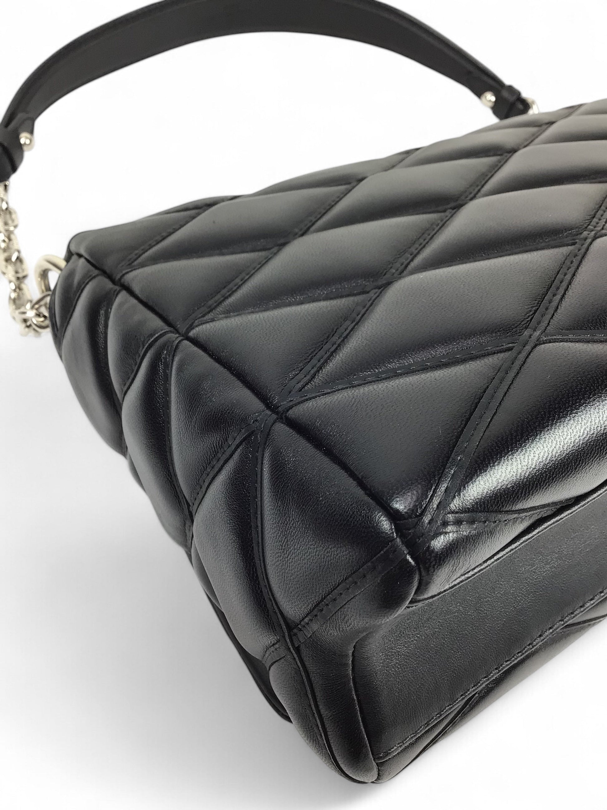 Louis Vuitton G0-14 Malletage MM Black Quilted Leather Shoulder Bag w/Box & Mirror