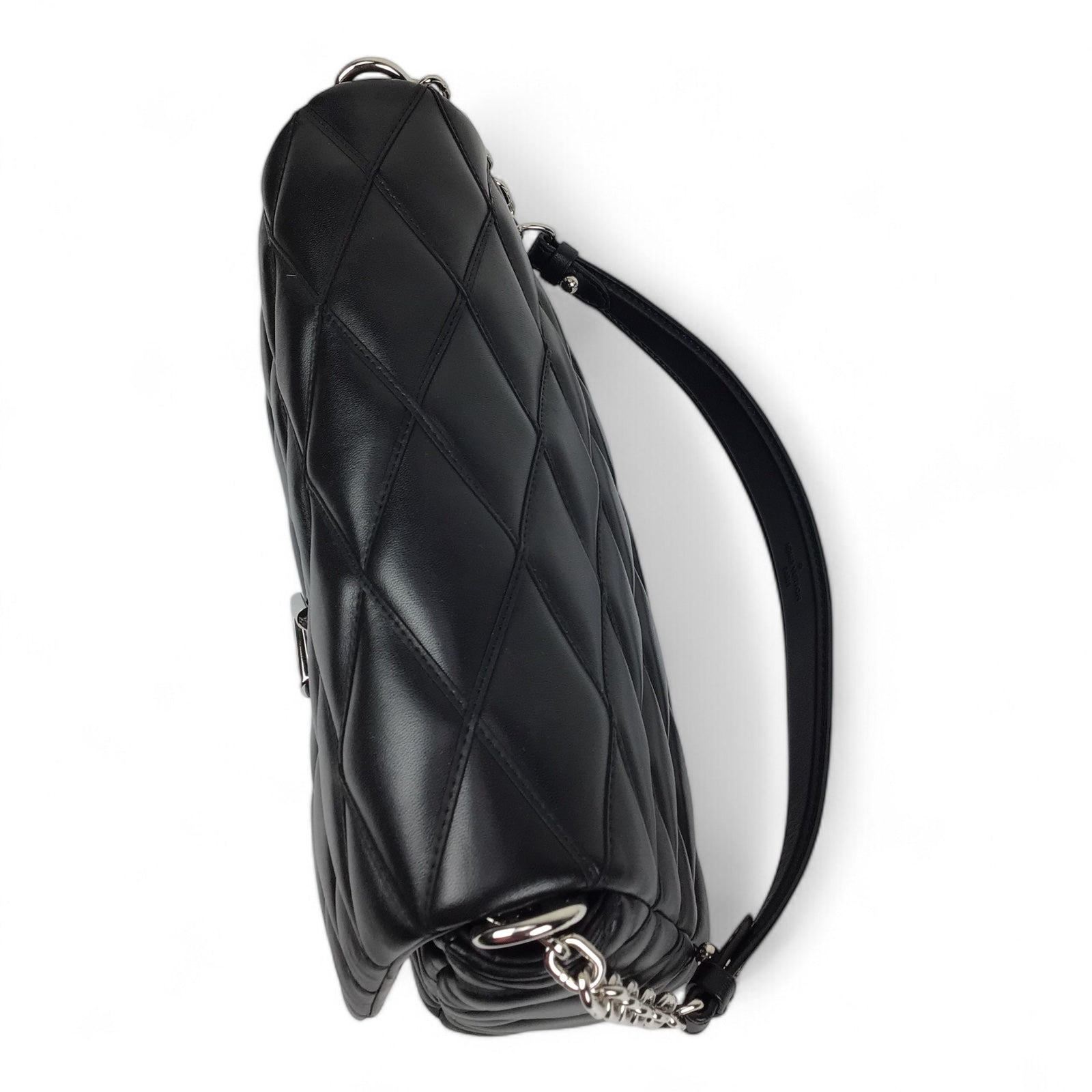 Louis Vuitton G0-14 Malletage MM Black Quilted Leather Shoulder Bag w/Box & Mirror