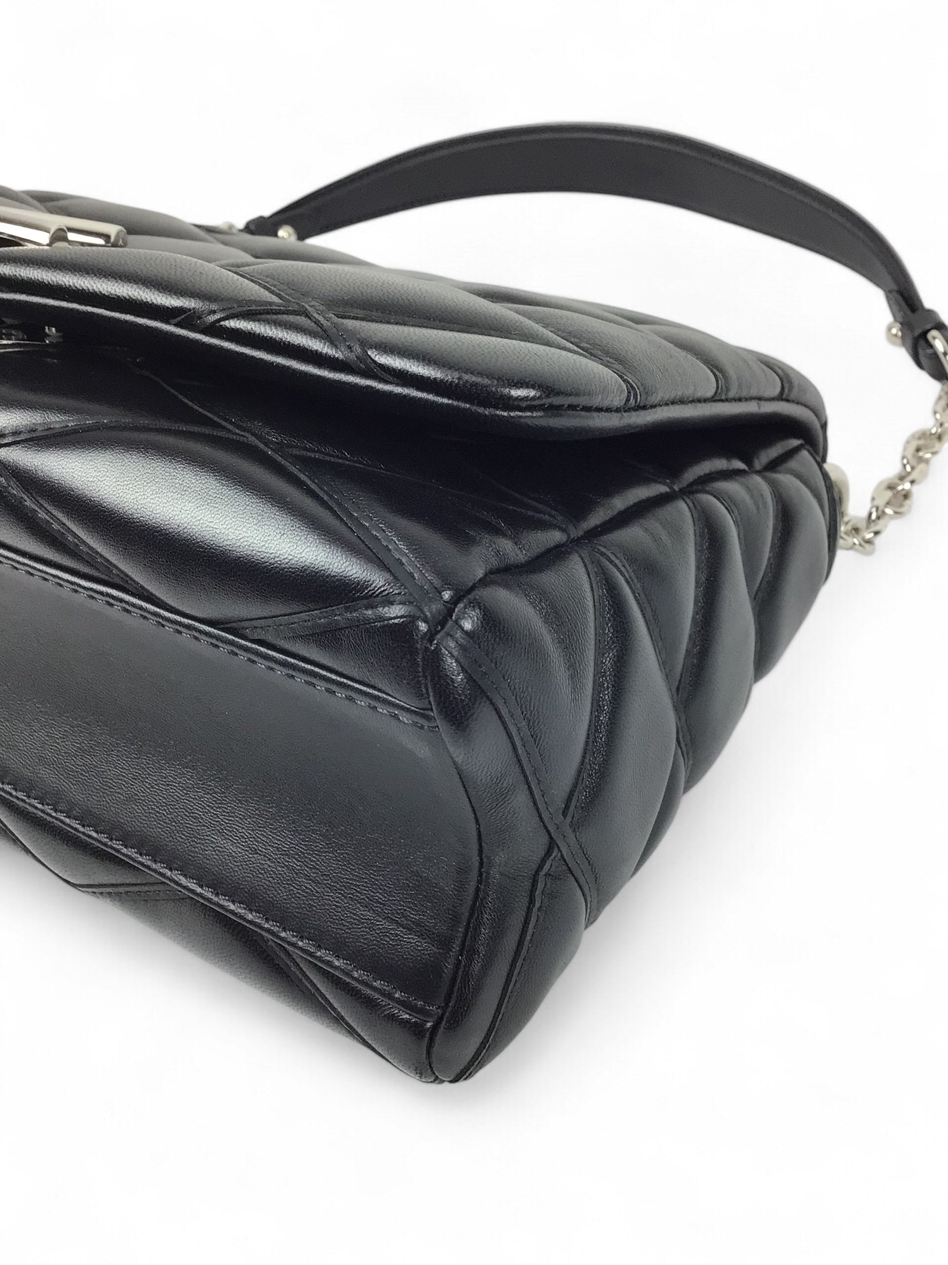 Louis Vuitton G0-14 Malletage MM Black Quilted Leather Shoulder Bag w/Box & Mirror