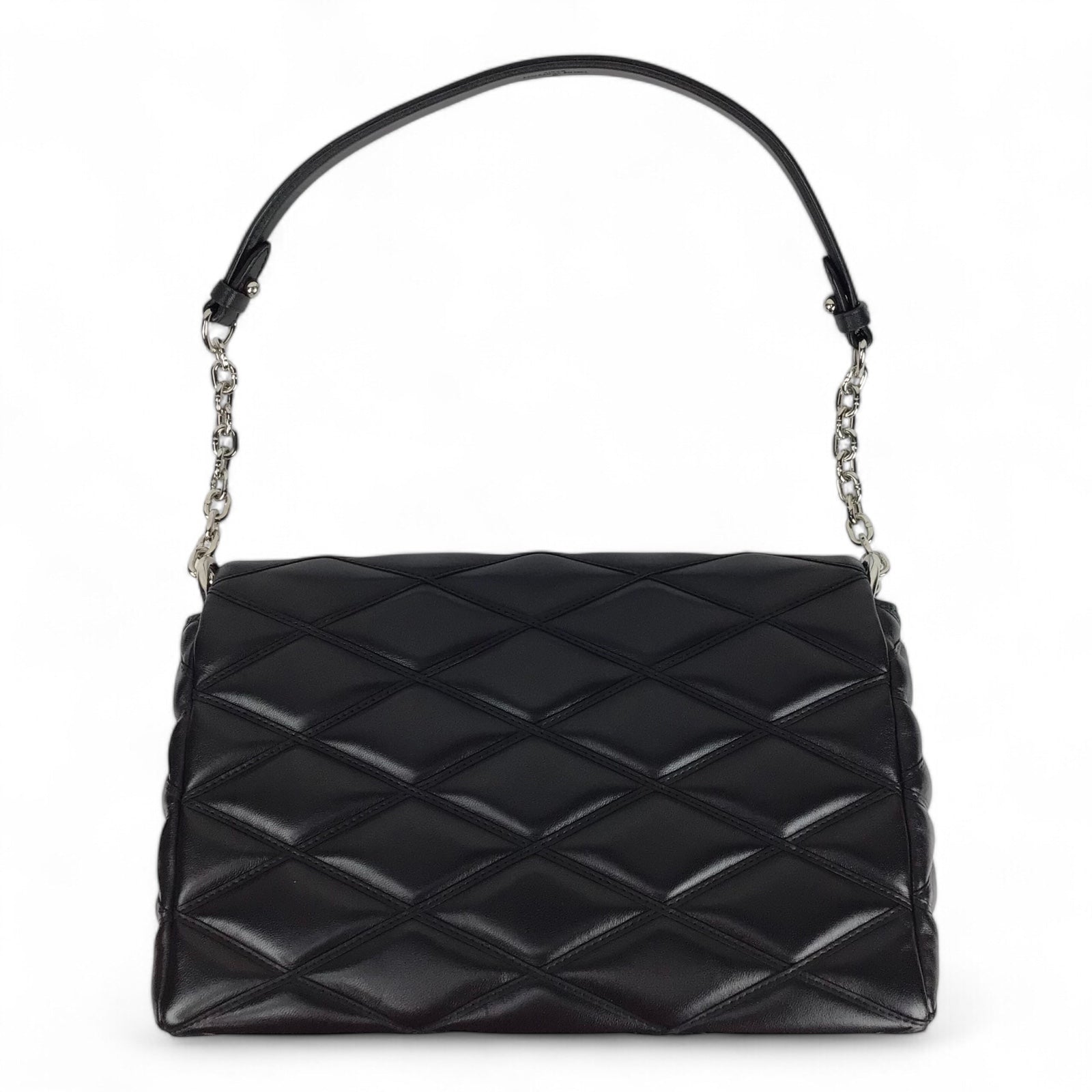 Louis Vuitton G0-14 Malletage MM Black Quilted Leather Shoulder Bag w/Box & Mirror