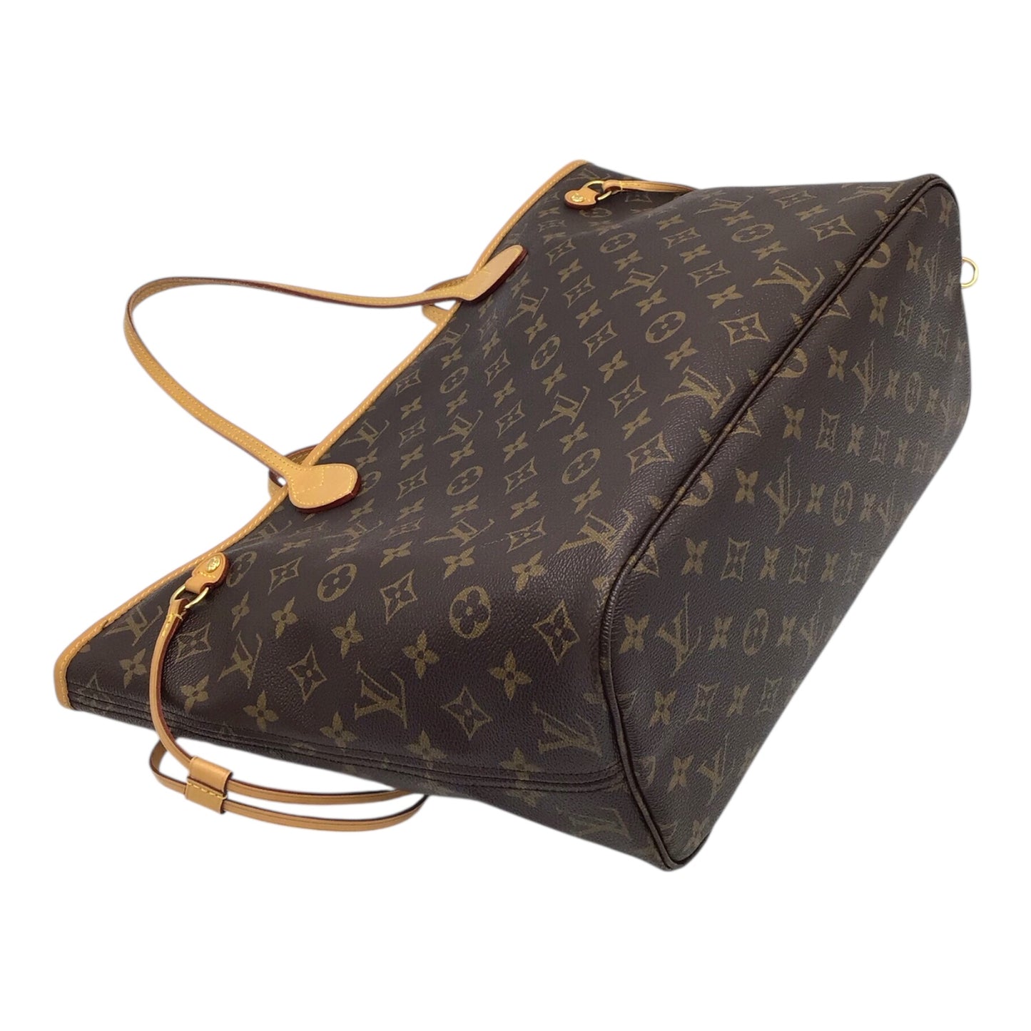 Louis Vuitton Neverfull MM Monogram Tote - Vachetta Leather Straps, Brass Hardware