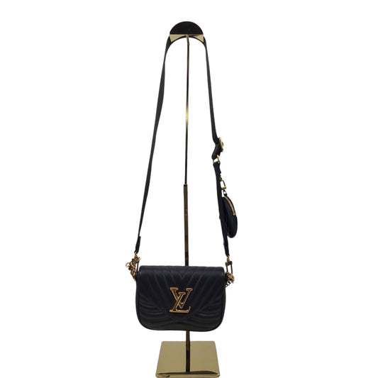 Louis Vuitton New Wave Multi Pochette Black Calfskin, Gold Hardware