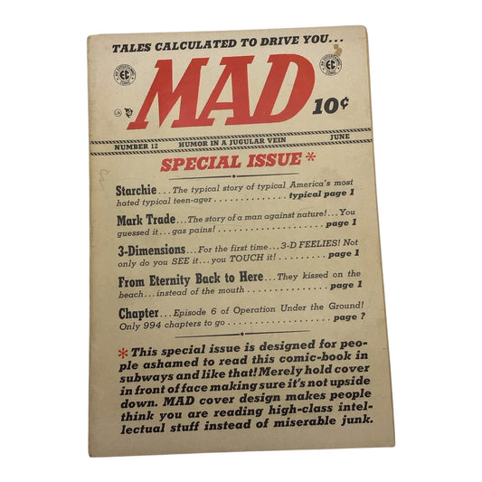 MAD Magazine #12 June 1954 - Very Fine Condition