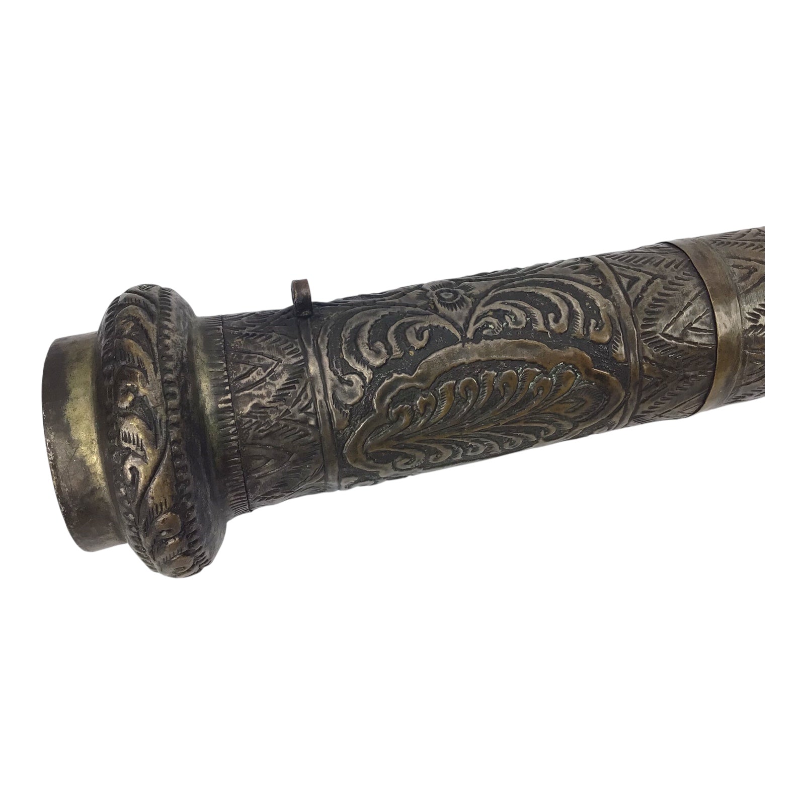 MASSIVE Burmese Dha with Elaborate Silvered Sheath and Fully Decorated Signed Blade