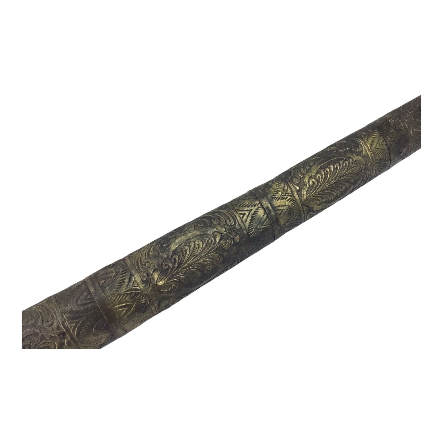 MASSIVE Burmese Dha with Elaborate Silvered Sheath and Fully Decorated Signed Blade