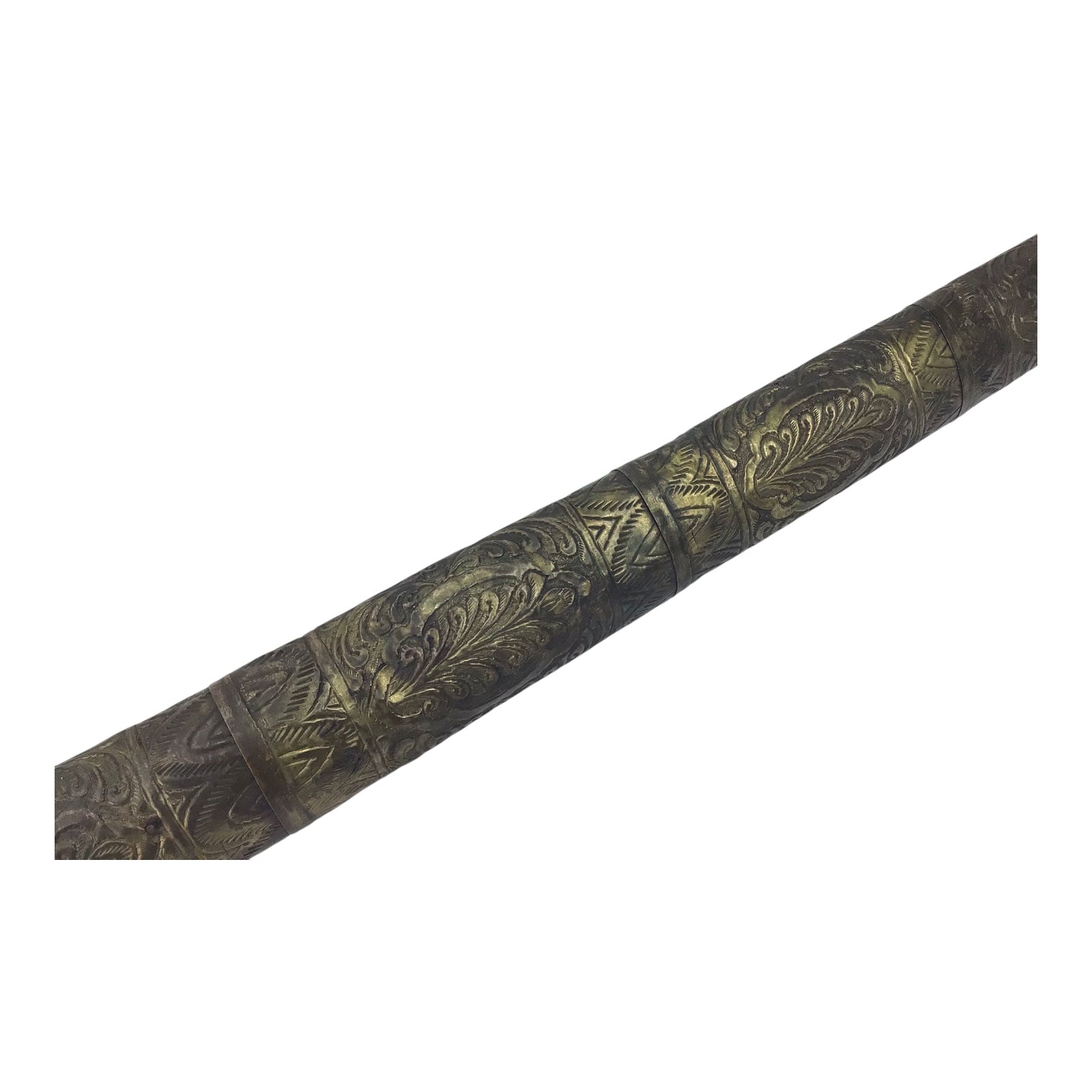 MASSIVE Burmese Dha with Elaborate Silvered Sheath and Fully Decorated Signed Blade