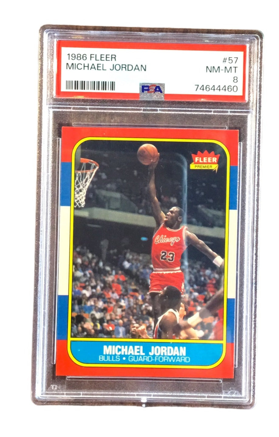 MICHAEL JORDAN 1986/87 FLEER #57 RC ROOKIE CARD CHICAGO BULLS PSA 8 NM-MT