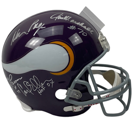 MINNESOTA VIKINGS PURPLE PEOPLE EATERS FULL SIZE HELMET ALL 4 PAGE ELLER MARSHALL LARSEN