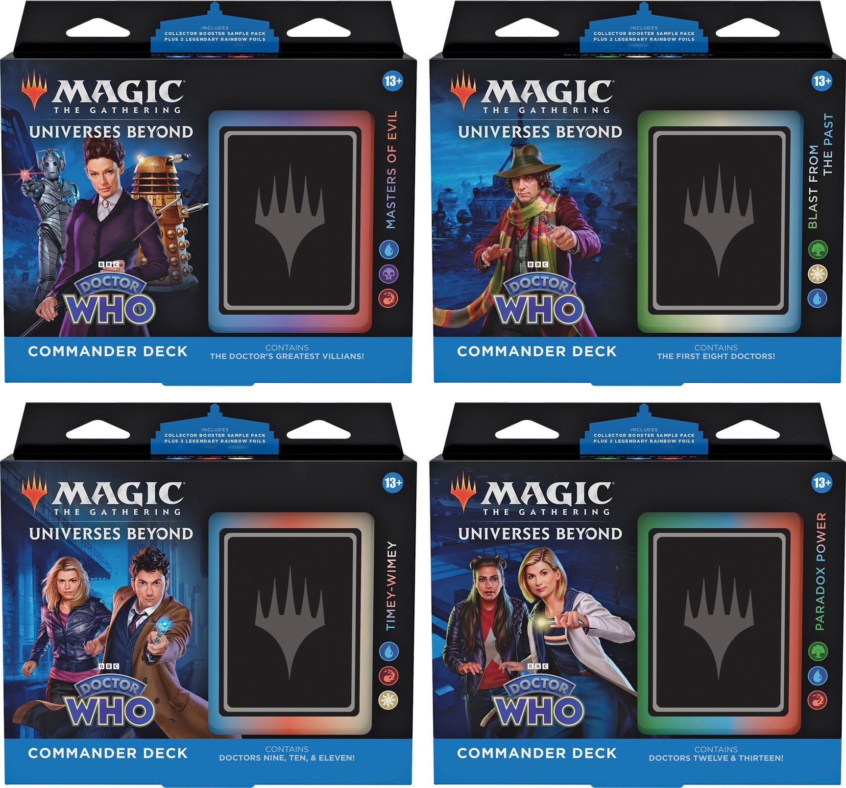 Magic the Gathering CCG: Doctor Who Commander Deck Carton (4) 1 of Each Box