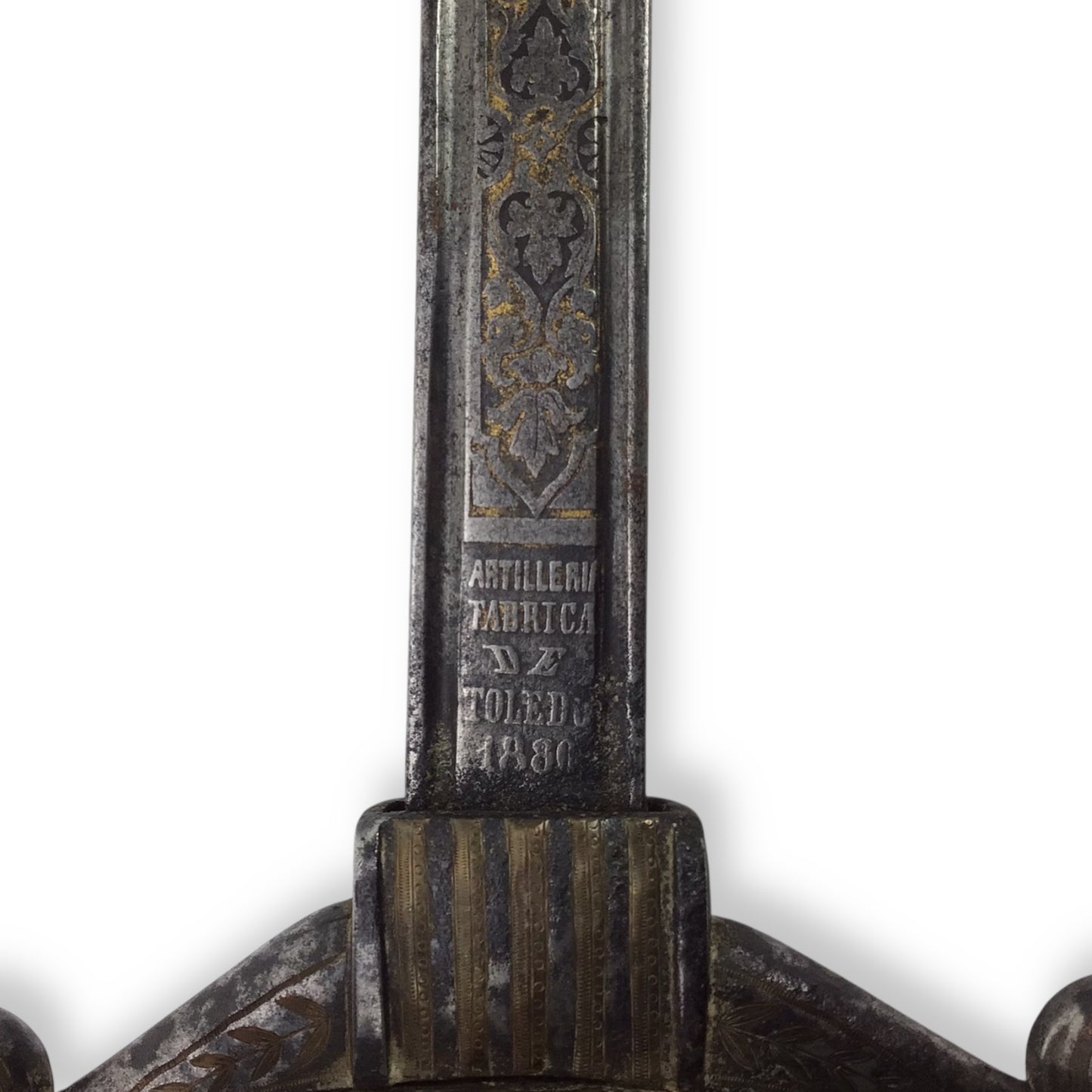 Magnificent Spanish or Mexican Senior Officer Sword with Ancestral Gilt Hilt and Toledo Blade circa 1880