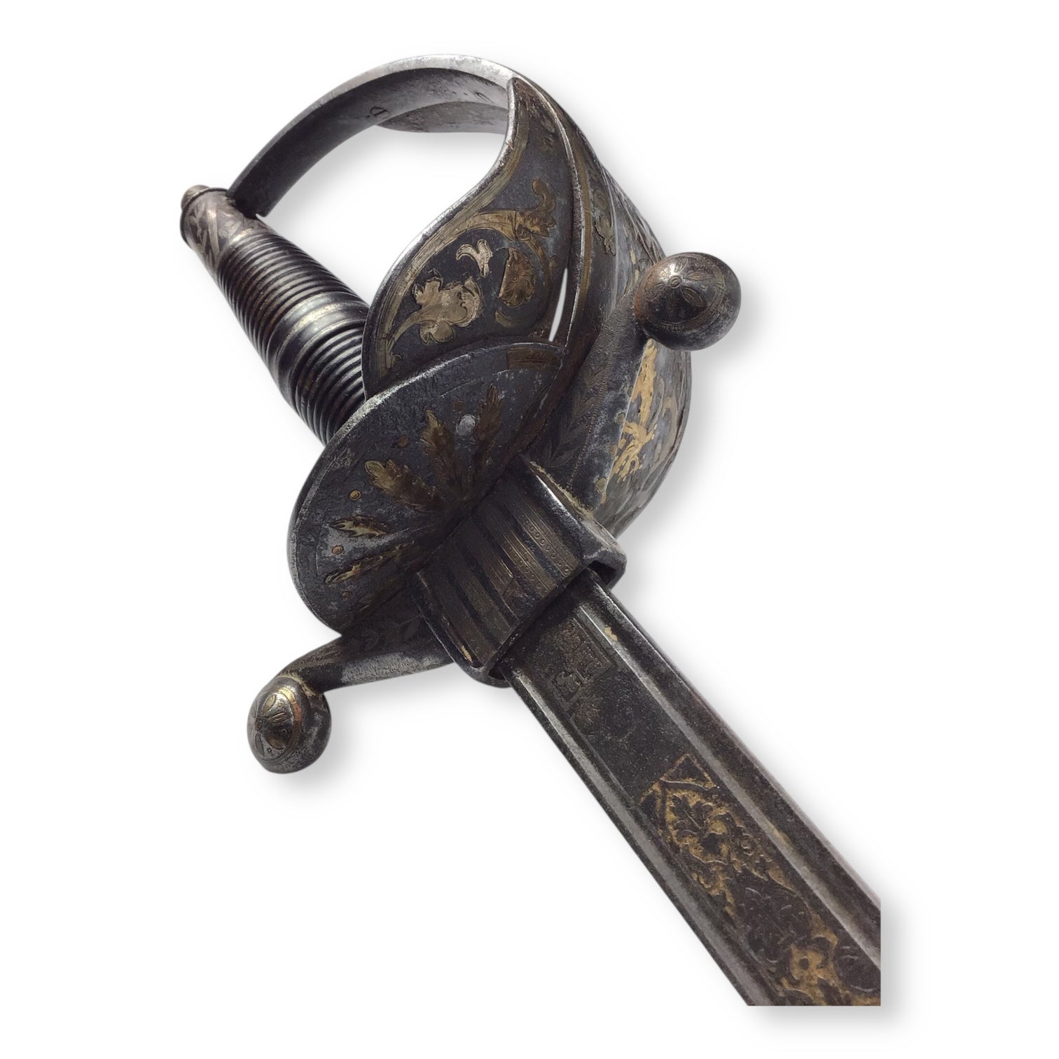 Magnificent Spanish or Mexican Senior Officer Sword with Ancestral Gilt Hilt and Toledo Blade circa 1880