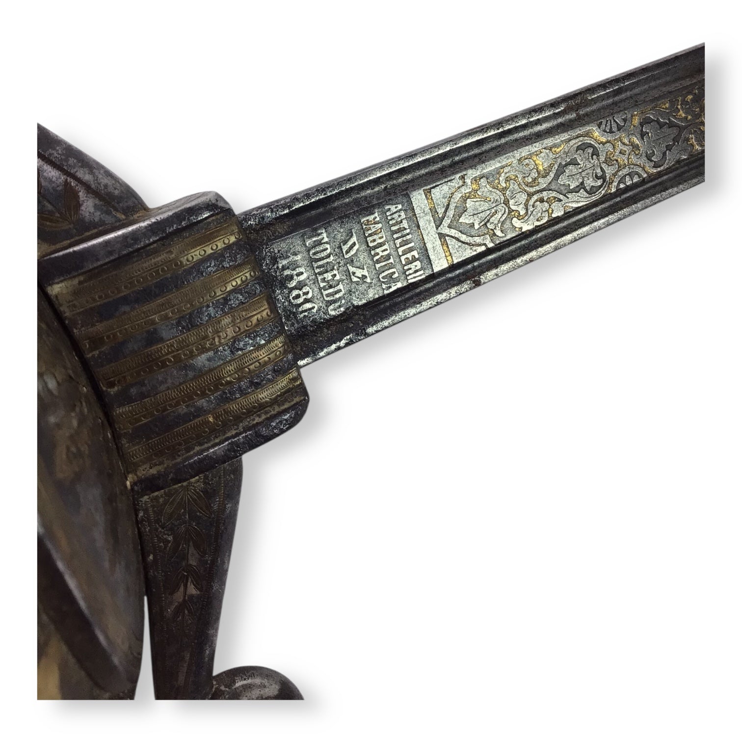 Magnificent Spanish or Mexican Senior Officer Sword with Ancestral Gilt Hilt and Toledo Blade circa 1880