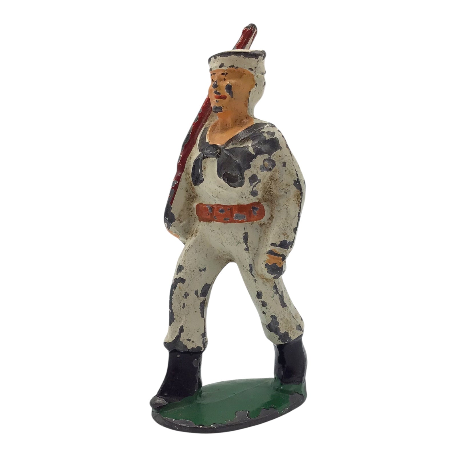 Manoil 1930s Lead Toy Soldier Navy Sailor Marching with Rifle – Vintage Dimestore Figure