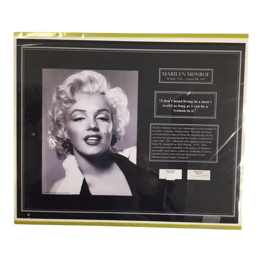 Marilyn Monroe Original Hair Lock and Dress Piece with Certificate of Authenticity