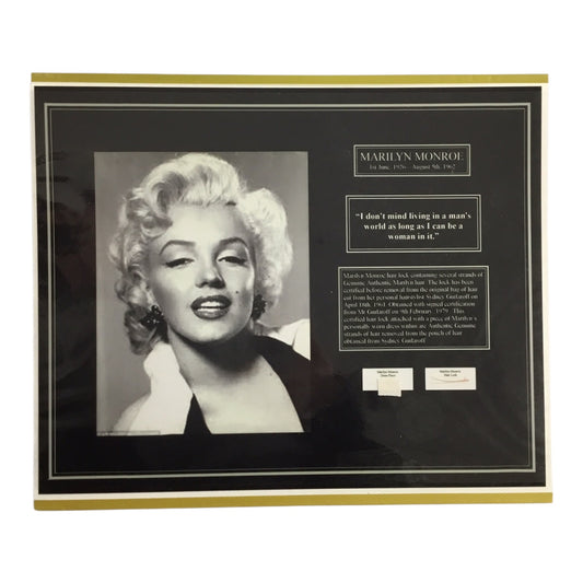 Marilyn Monroe Original Hair Lock and Dress Piece with Certificate of Authenticity
