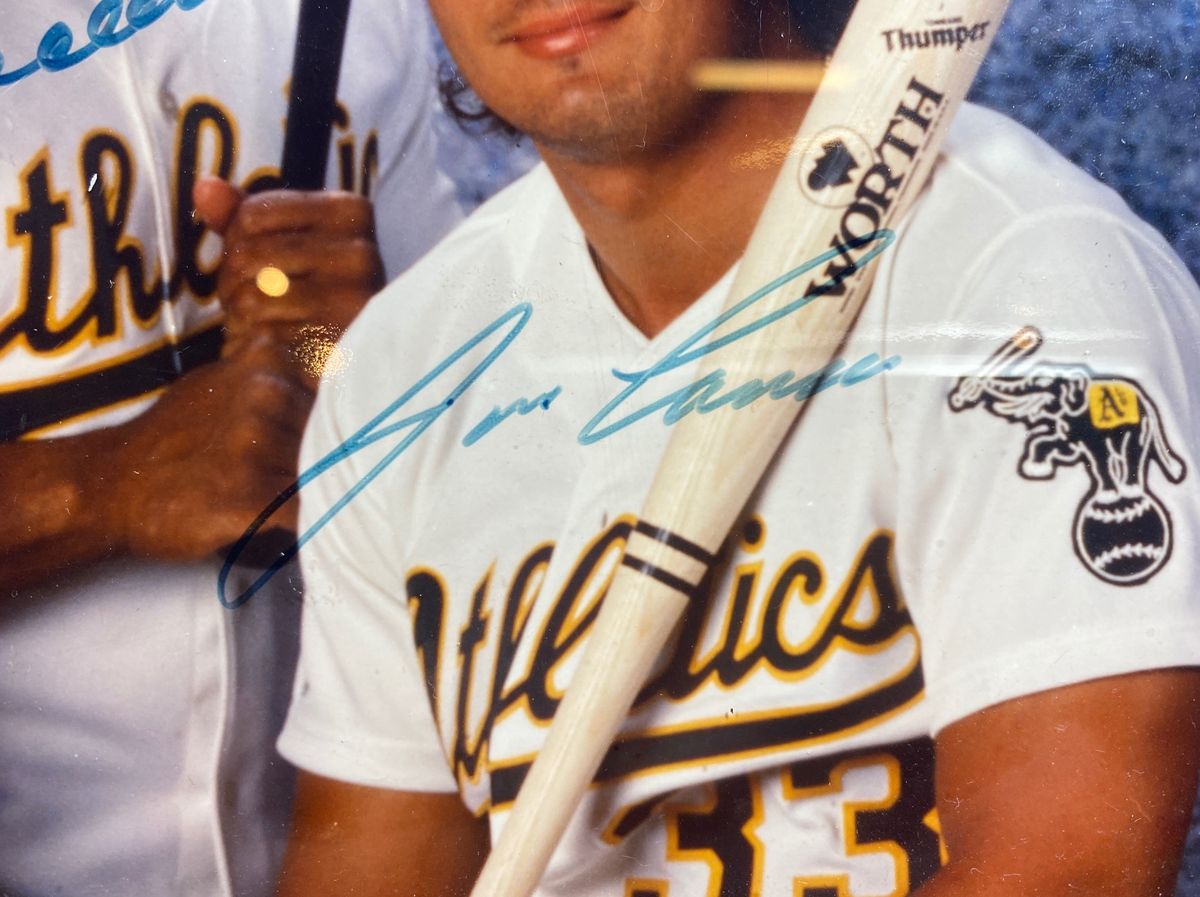 Mark McGwire, Reggie Jackson, Jose Canseco Autographed 8x10" Photo on Plaque COA