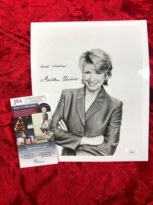 Martha Stewart 8x10 B&W Half Length Autographed Photo JSA Cert