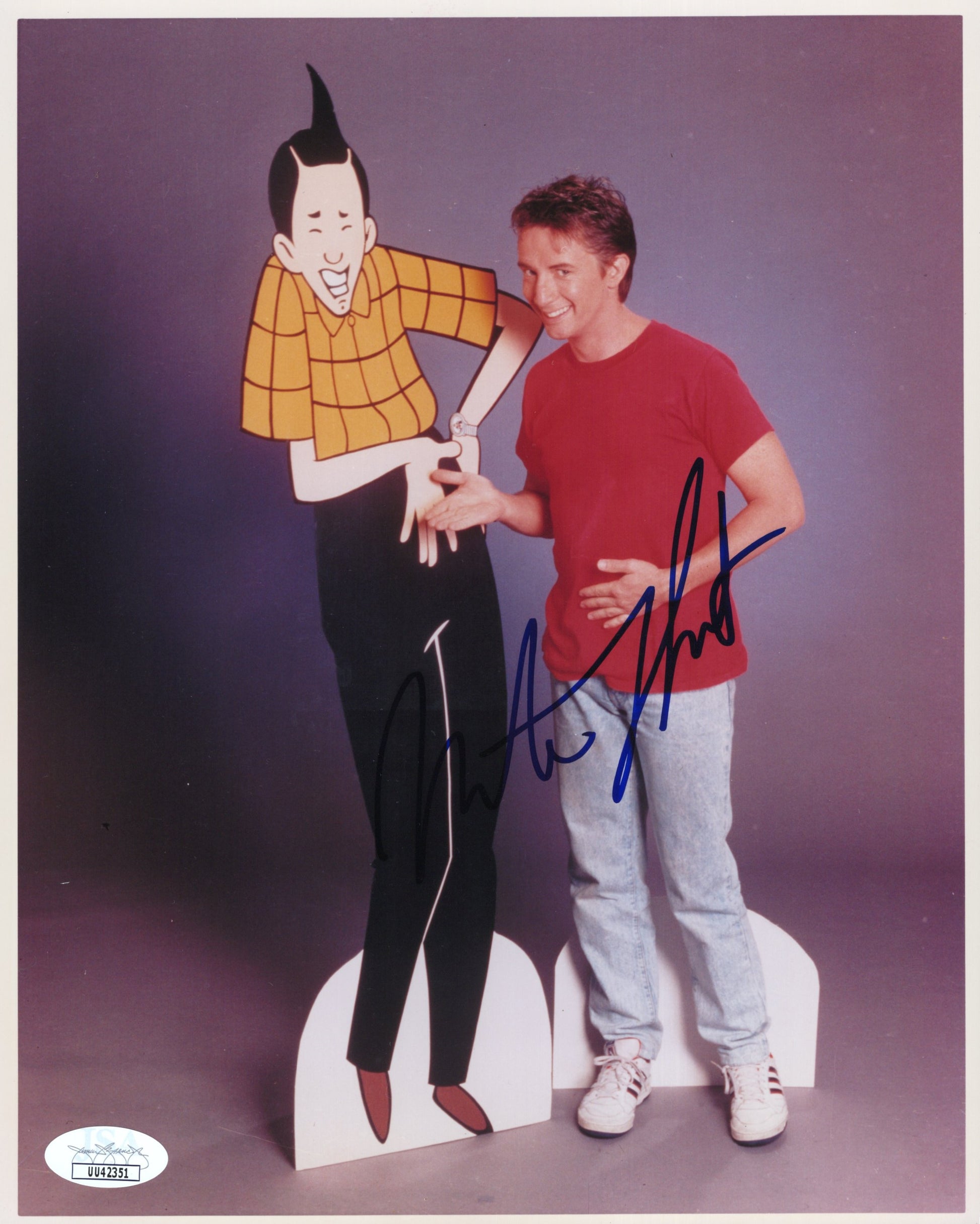 Martin Short Signed Photo 8x10, SNL Ed Grimley Martin Short Autograph, JSA and PSA Letter Double Certified Authentic UU42351