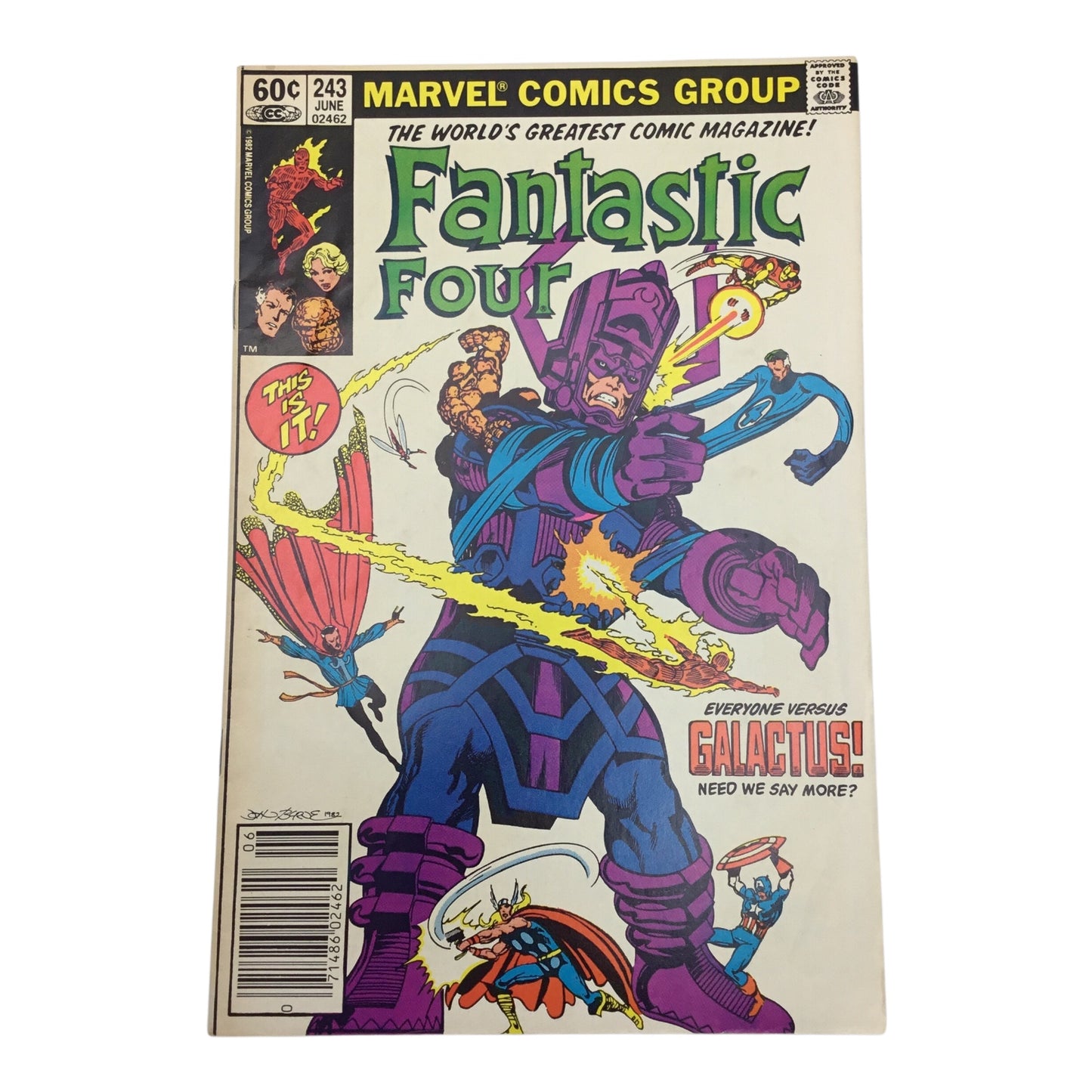 Marvel Comics Group – Fantastic Four #243 (June 1982, VF) “Everyone vs. Galactus”