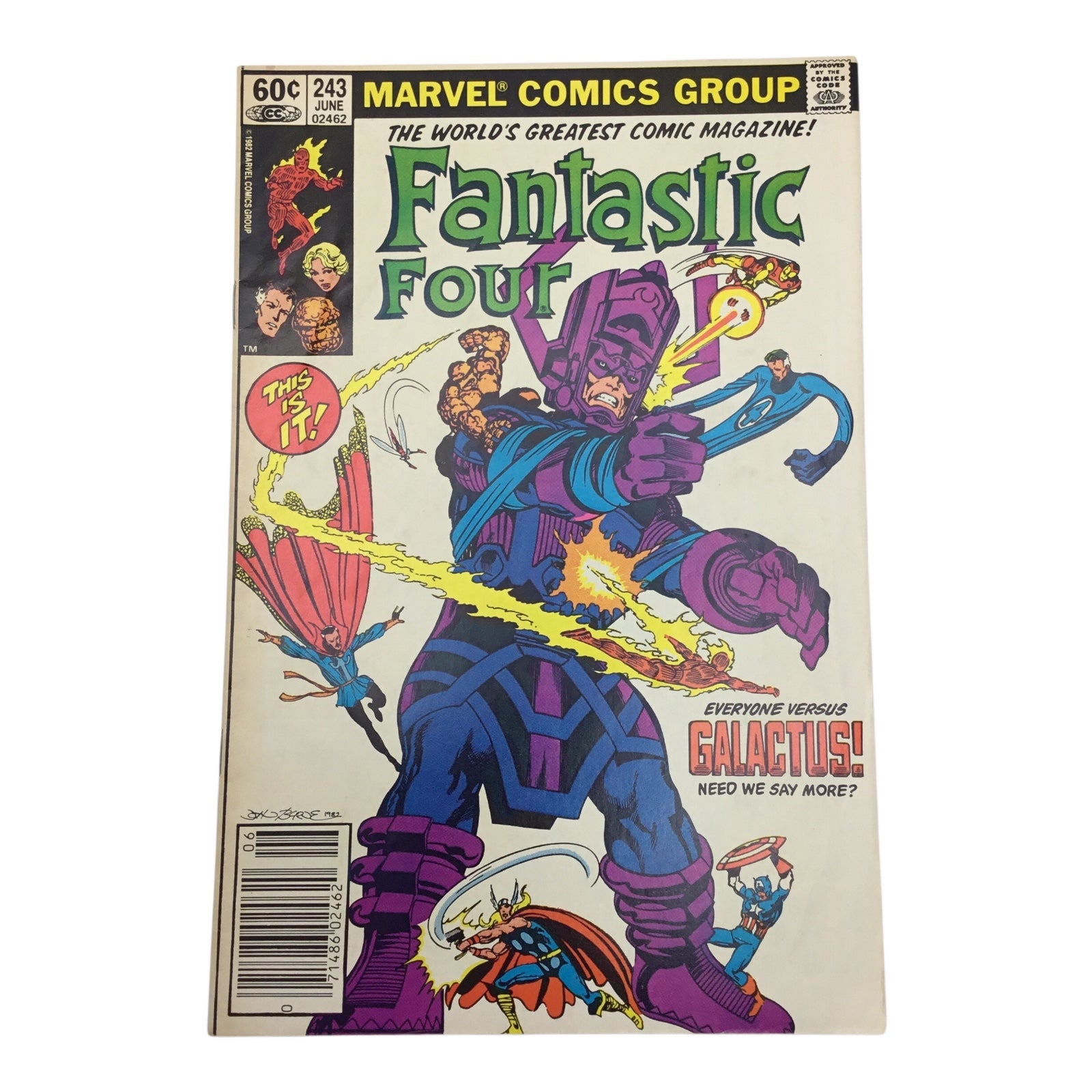 Marvel Comics Group – Fantastic Four #243 (June 1982, VF) “Everyone vs. Galactus”