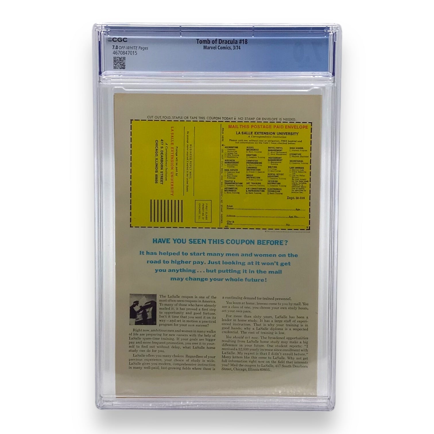 Marvel Comics Tomb of Dracula #18 - CGC Graded 7.0