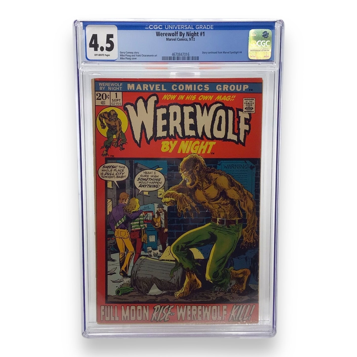 Marvel Comics Werewolf By Night #1 - CGC Graded 4.5