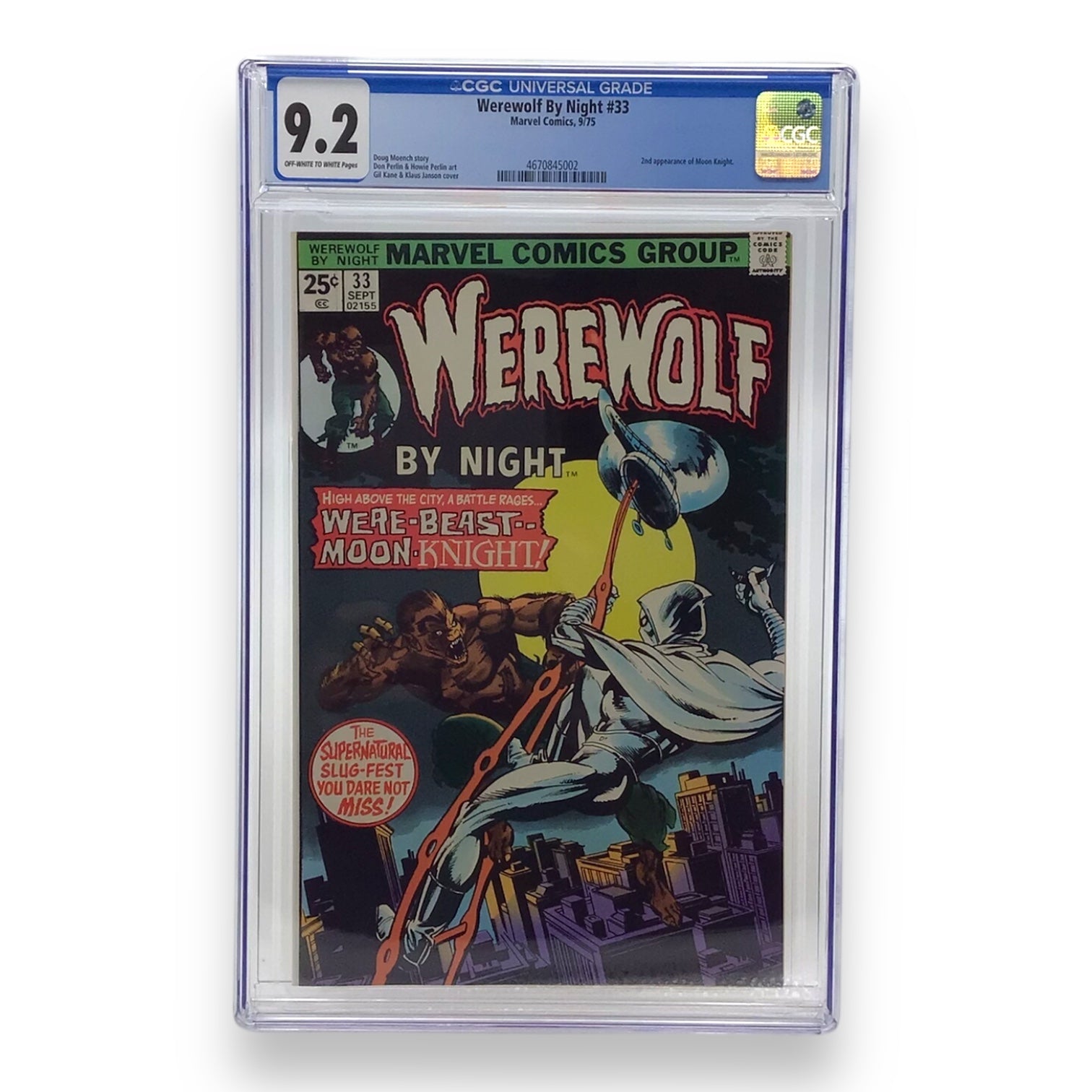 Marvel Comics Werewolf By Night #33 - CGC Graded 9.2